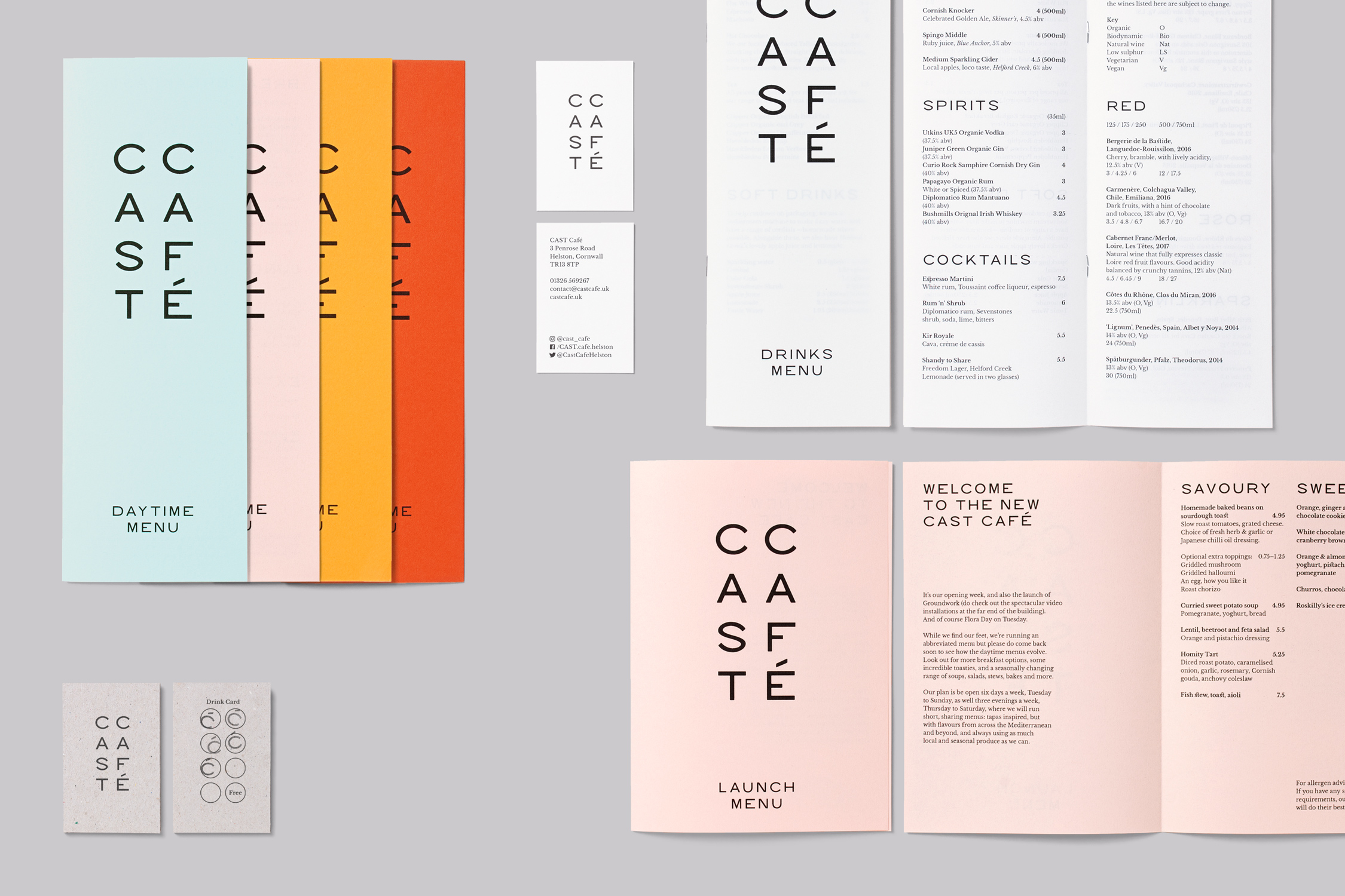 Brand identity and custom typeface for CAST Cafe 