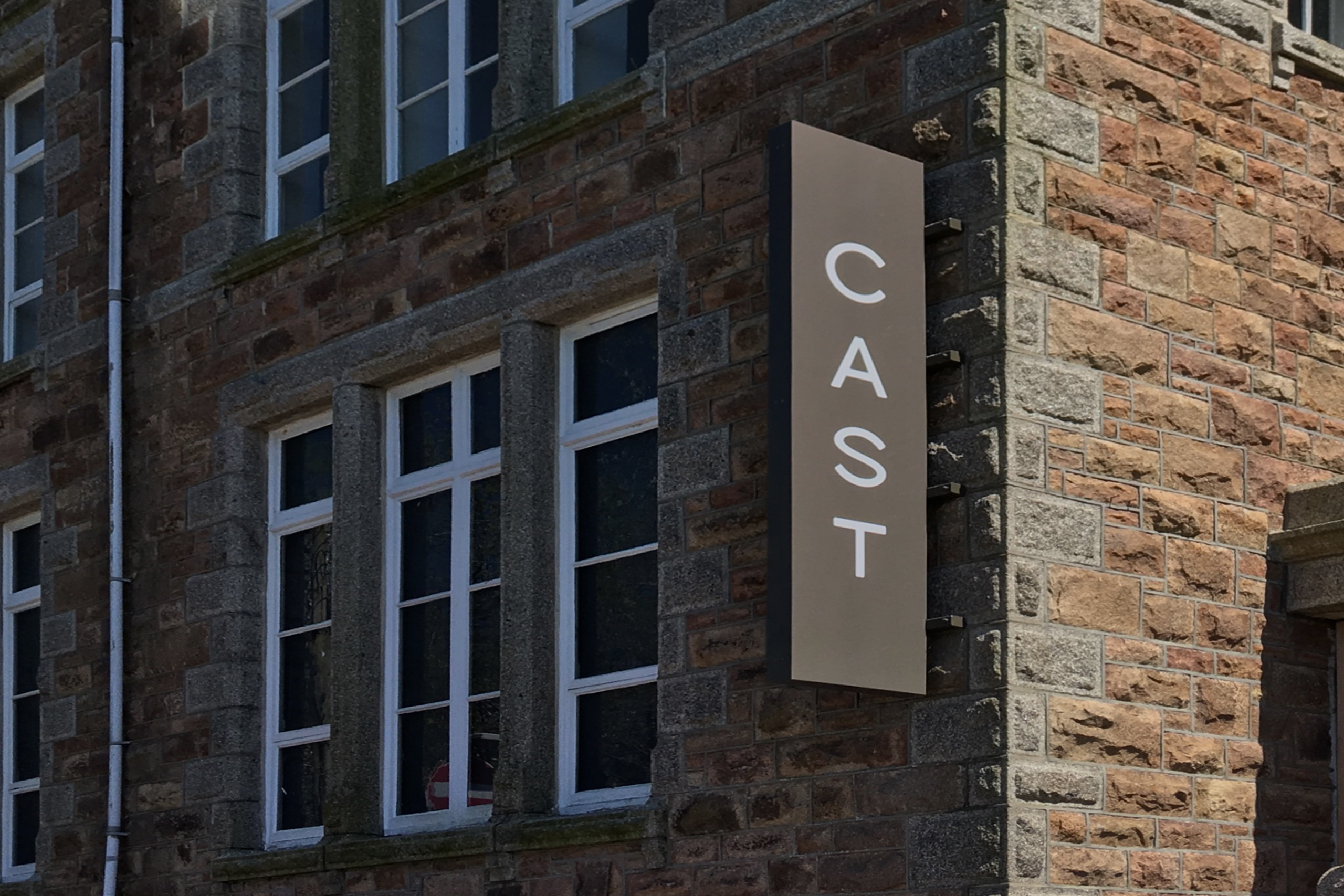 CAST brand identity, exterior sign 