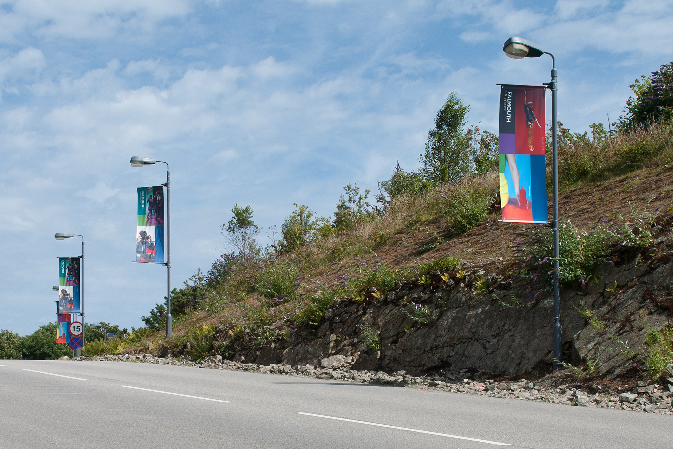 Falmouth University Global Student Recruitment Campaign outdoor banners