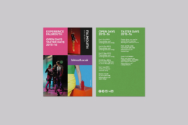 Falmouth University Global Student Recruitment Campaign flyers