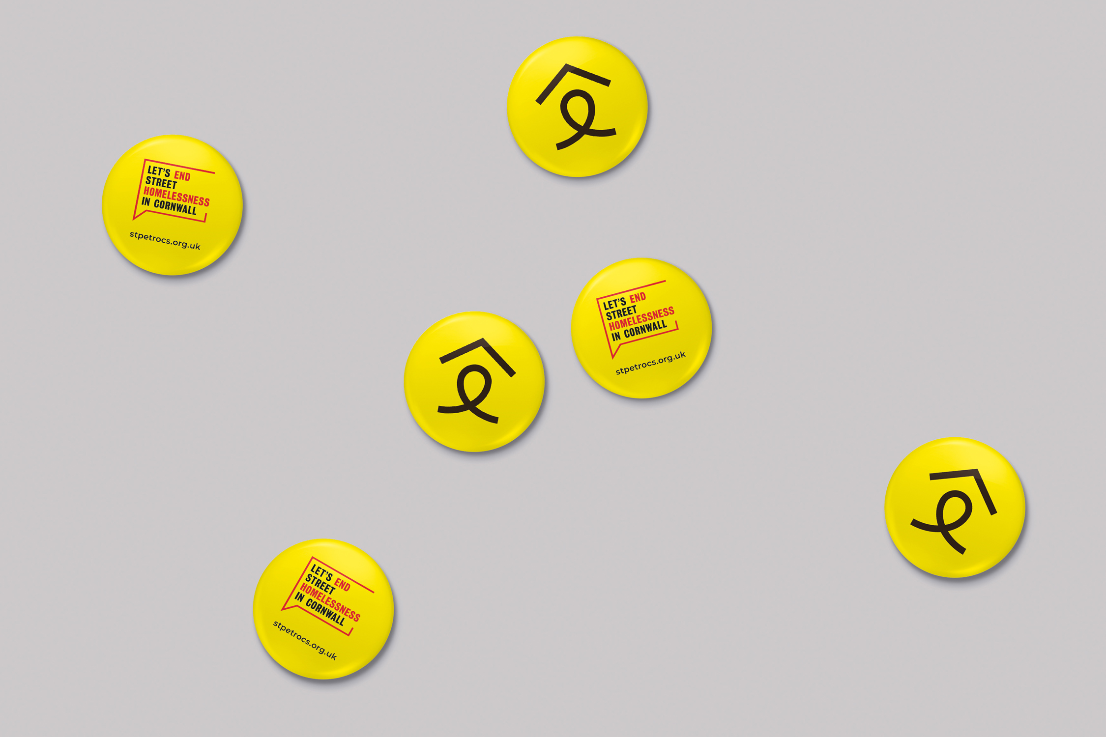 St Petrocs Brand Identity Campaign Identity pin badges