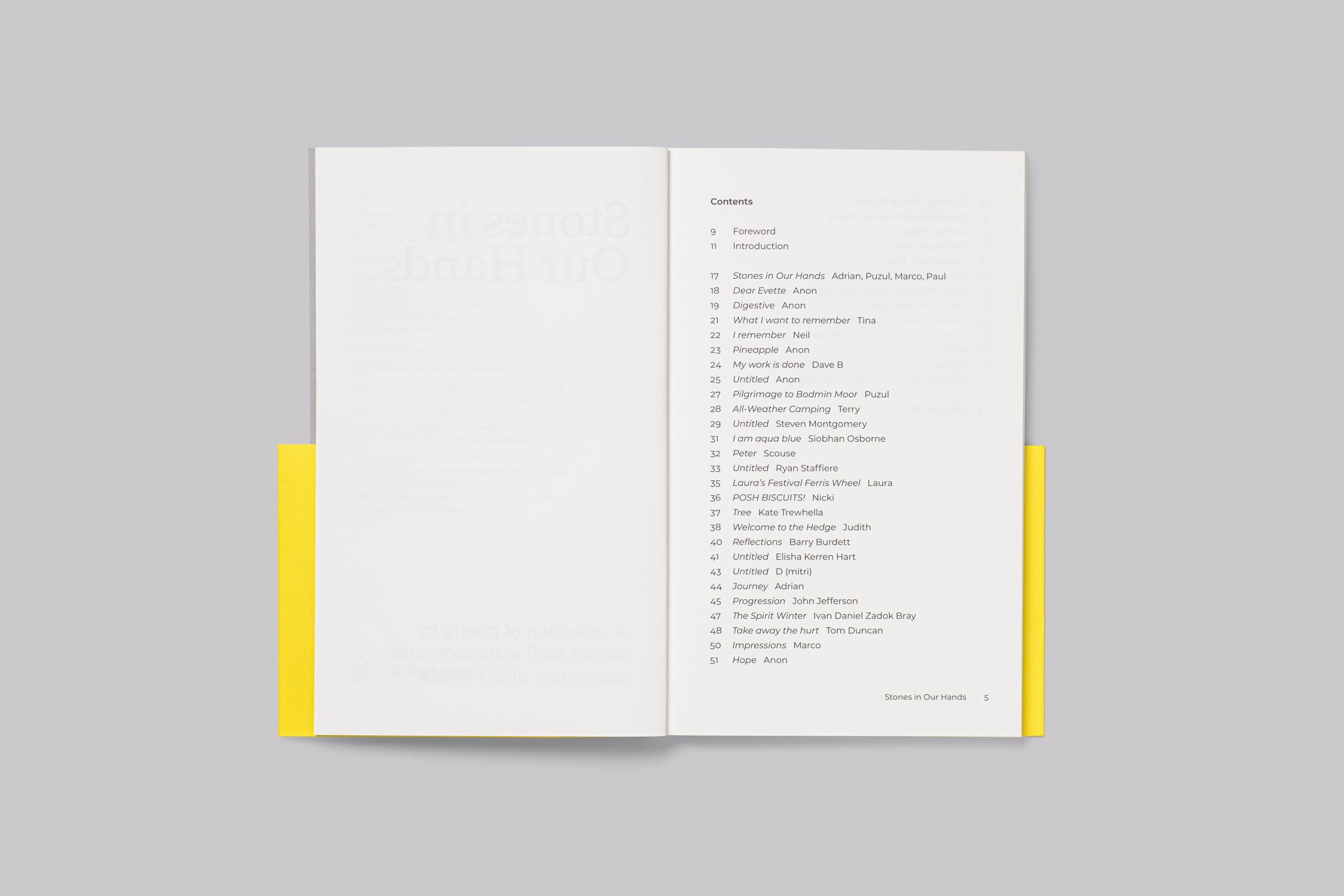 St Petrocs Stones in Our Hands poetry book design