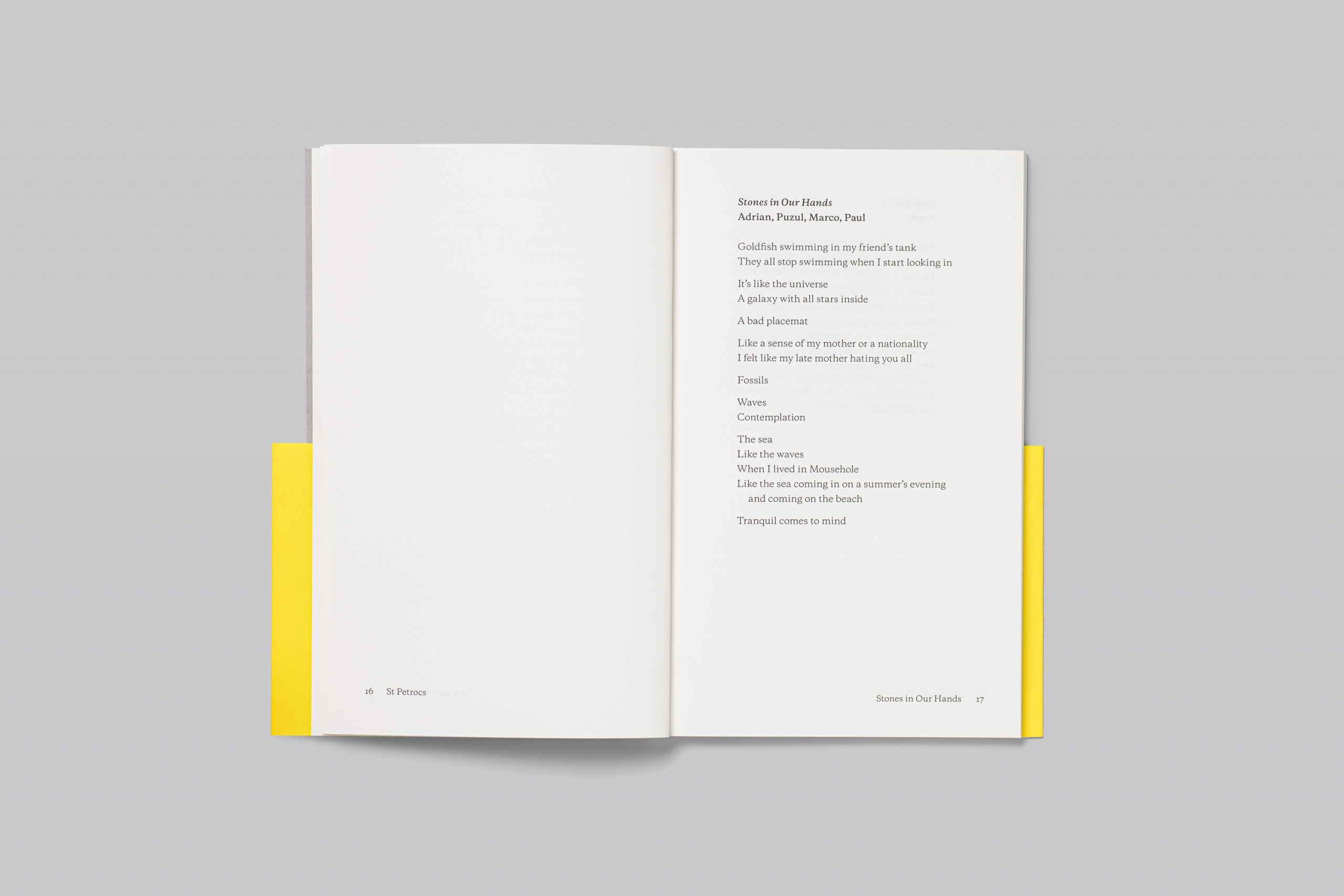 St Petrocs Stones in Our Hands poetry book design