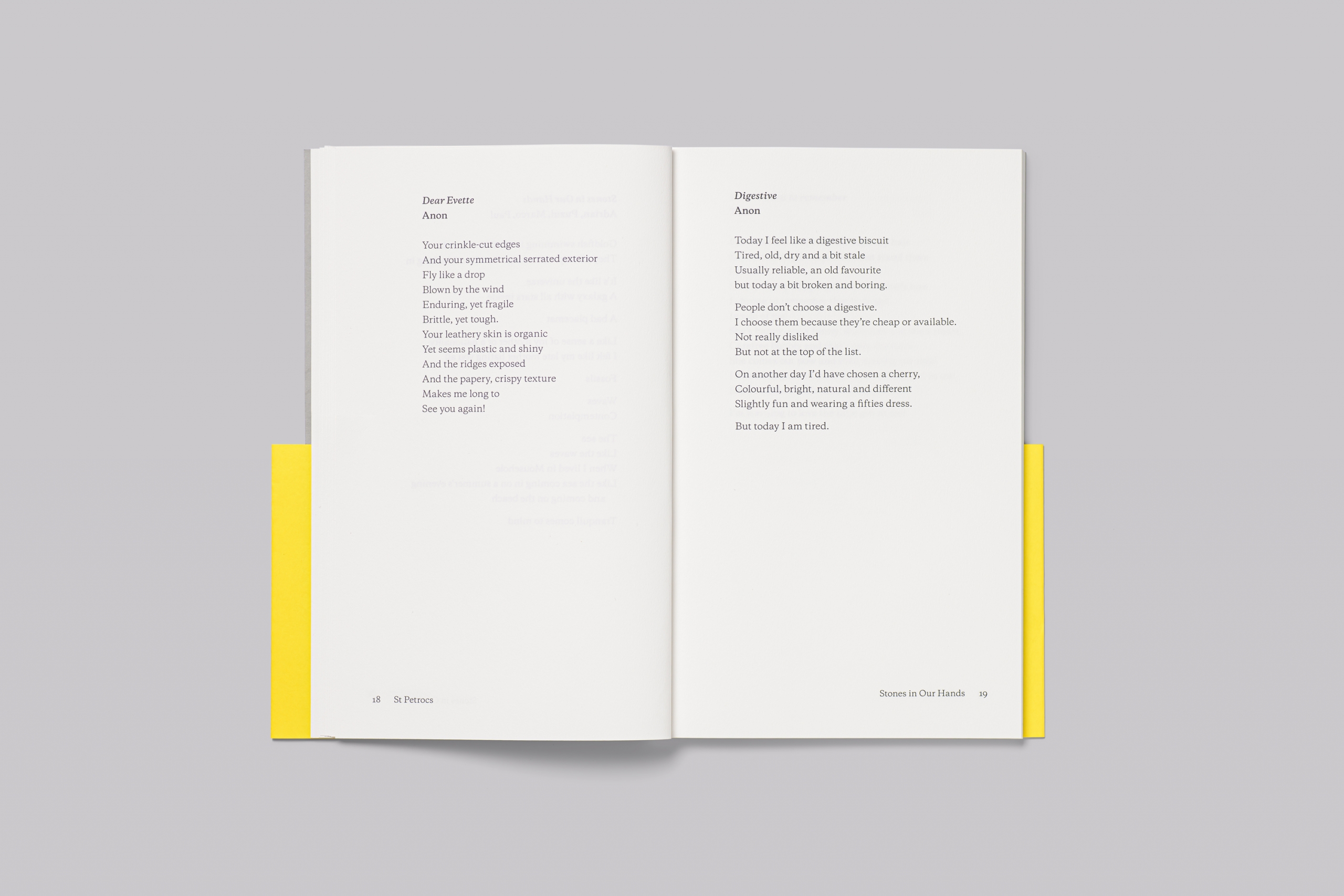 St Petrocs Stones in Our Hands poetry book design