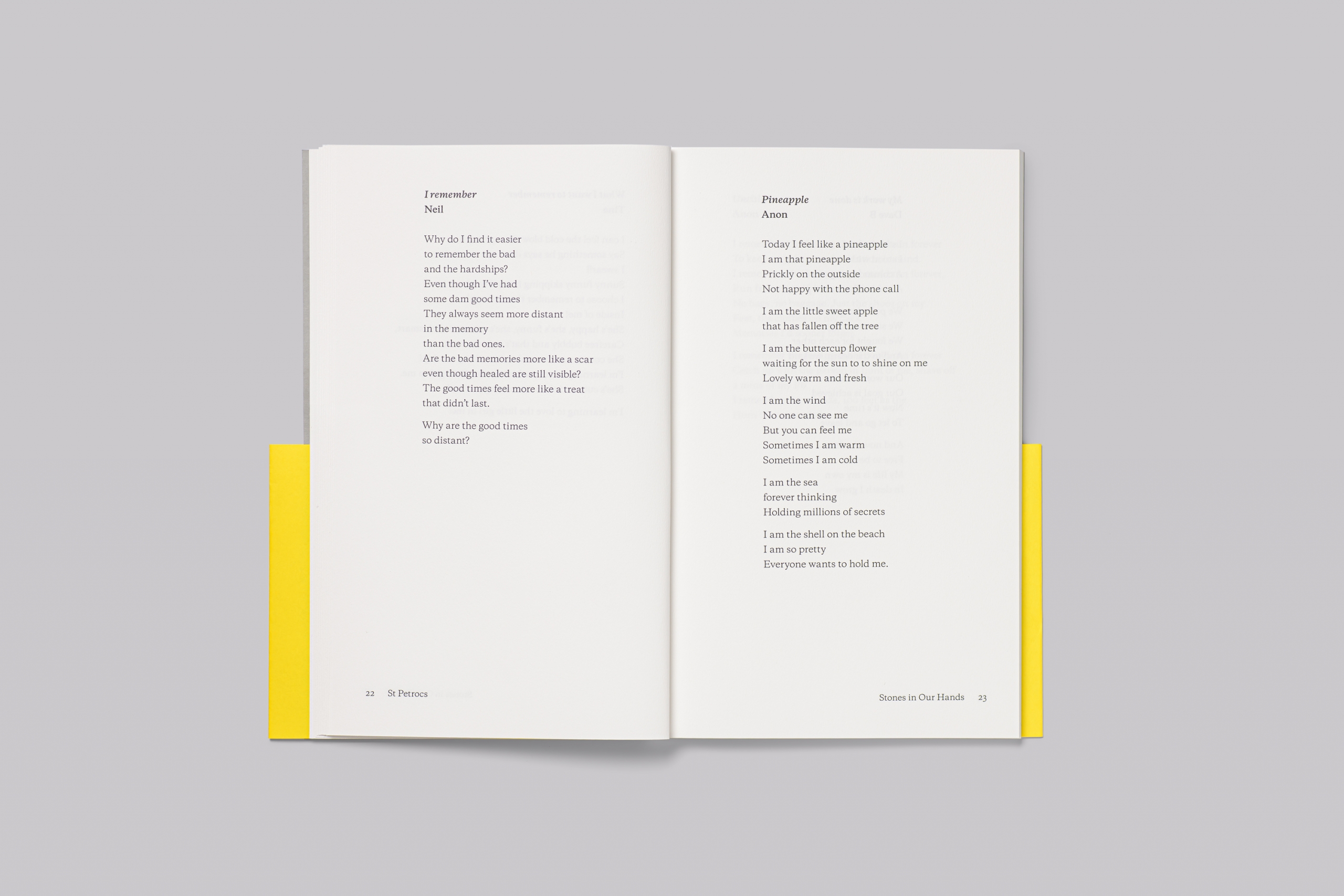 St Petrocs Stones in Our Hands poetry book design