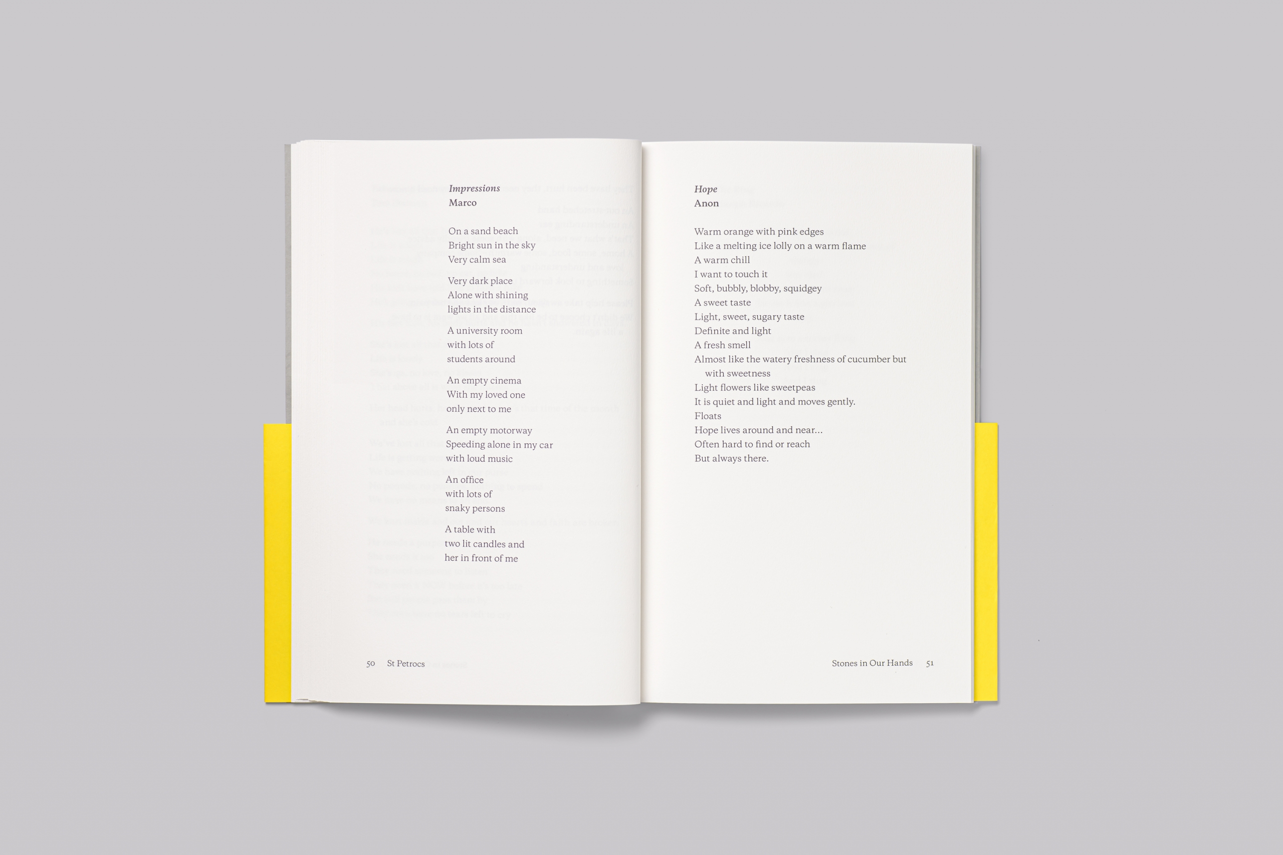 St Petrocs Stones in Our Hands poetry book design