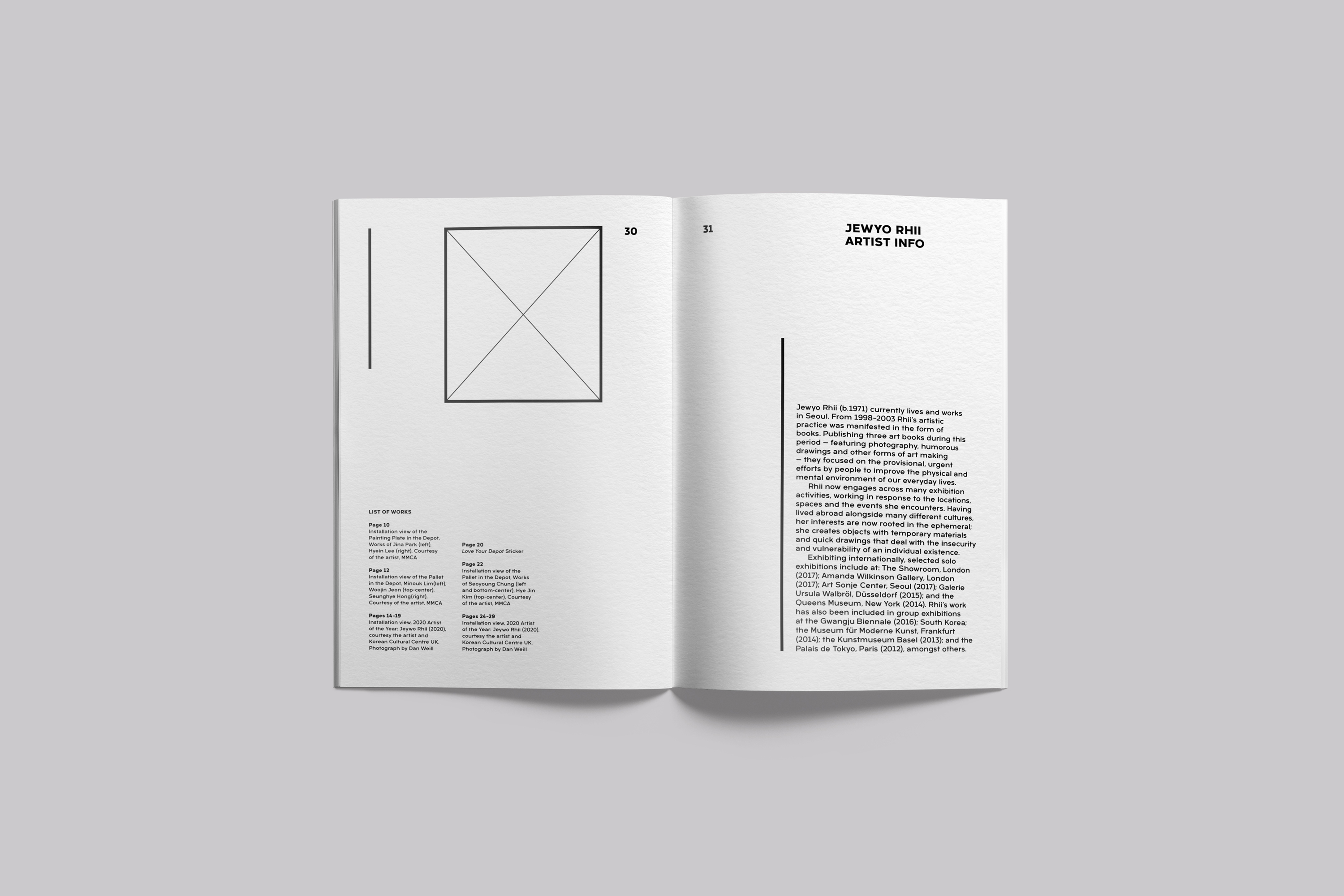 Korean Cultural Centre UK 2020 Artist of the Year Jewyo Rhii Exhibition Materials and Publication Design