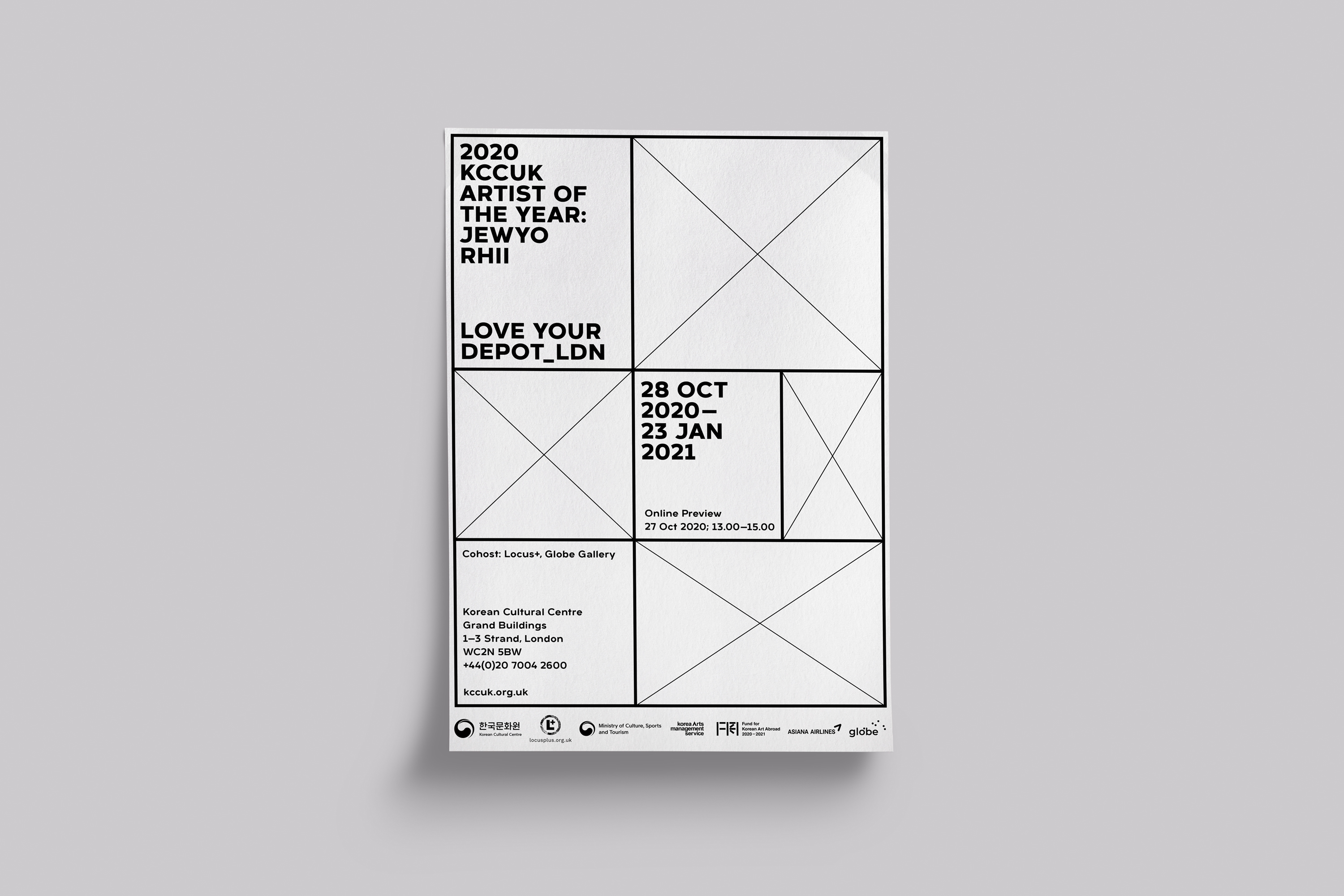 Korean Cultural Centre UK 2020 Artist of the Year Jewyo Rhii Exhibition Materials and Publication Design