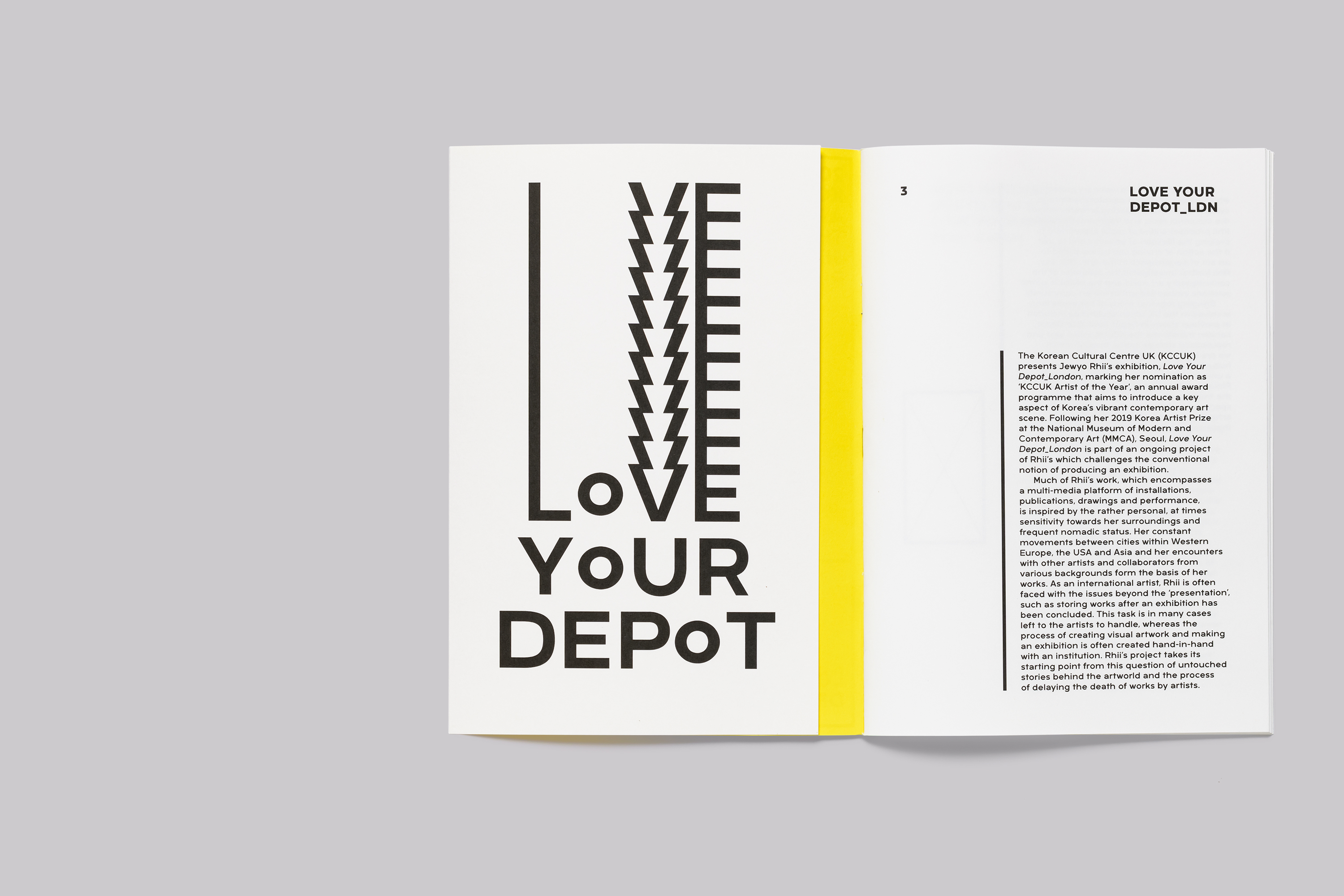 Korean Cultural Centre UK 2020 Artist of the Year Jewyo Rhii Exhibition Materials and Publication Design