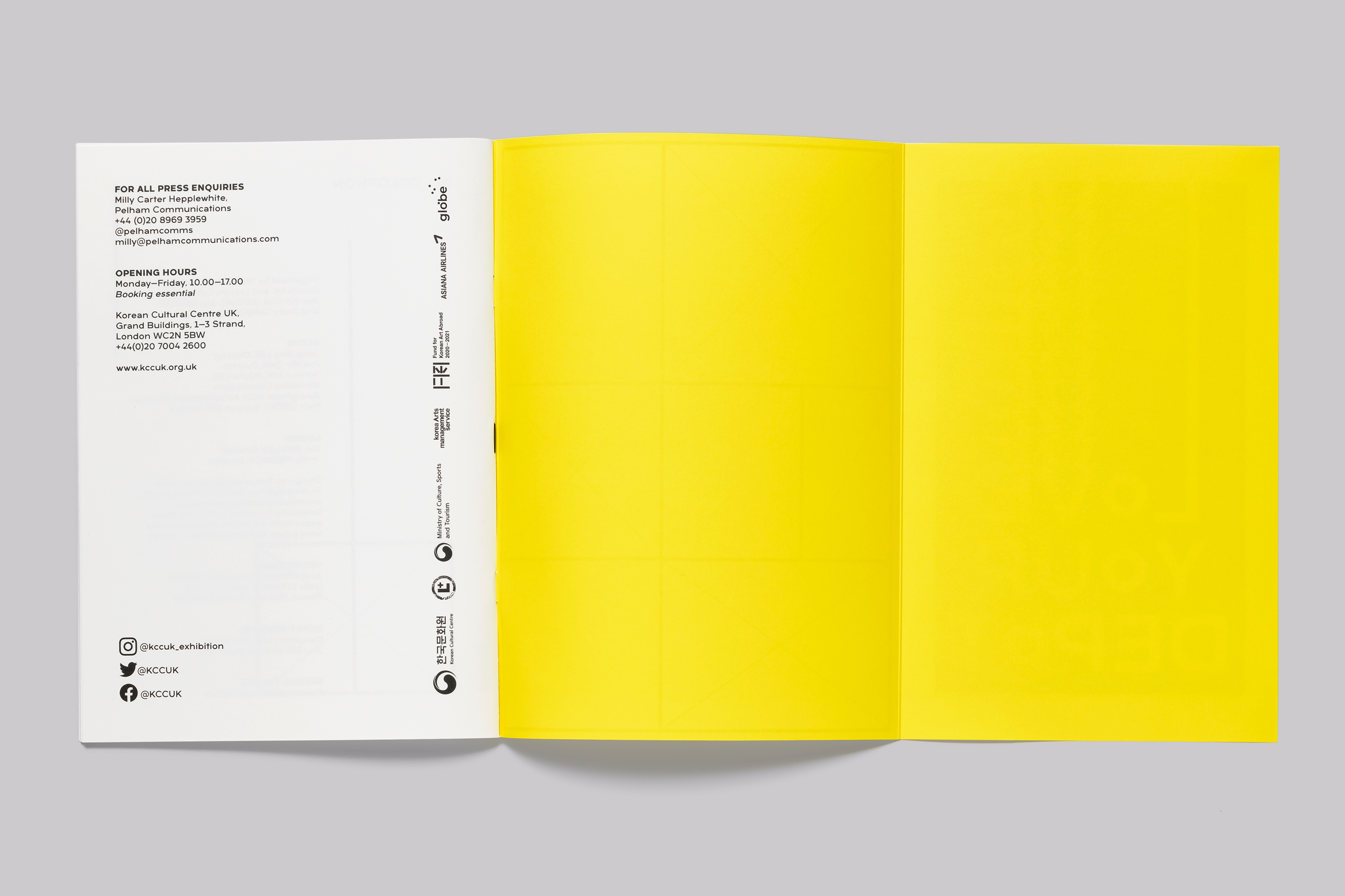 Korean Cultural Centre UK 2020 Artist of the Year Jewyo Rhii Exhibition Materials and Publication Design