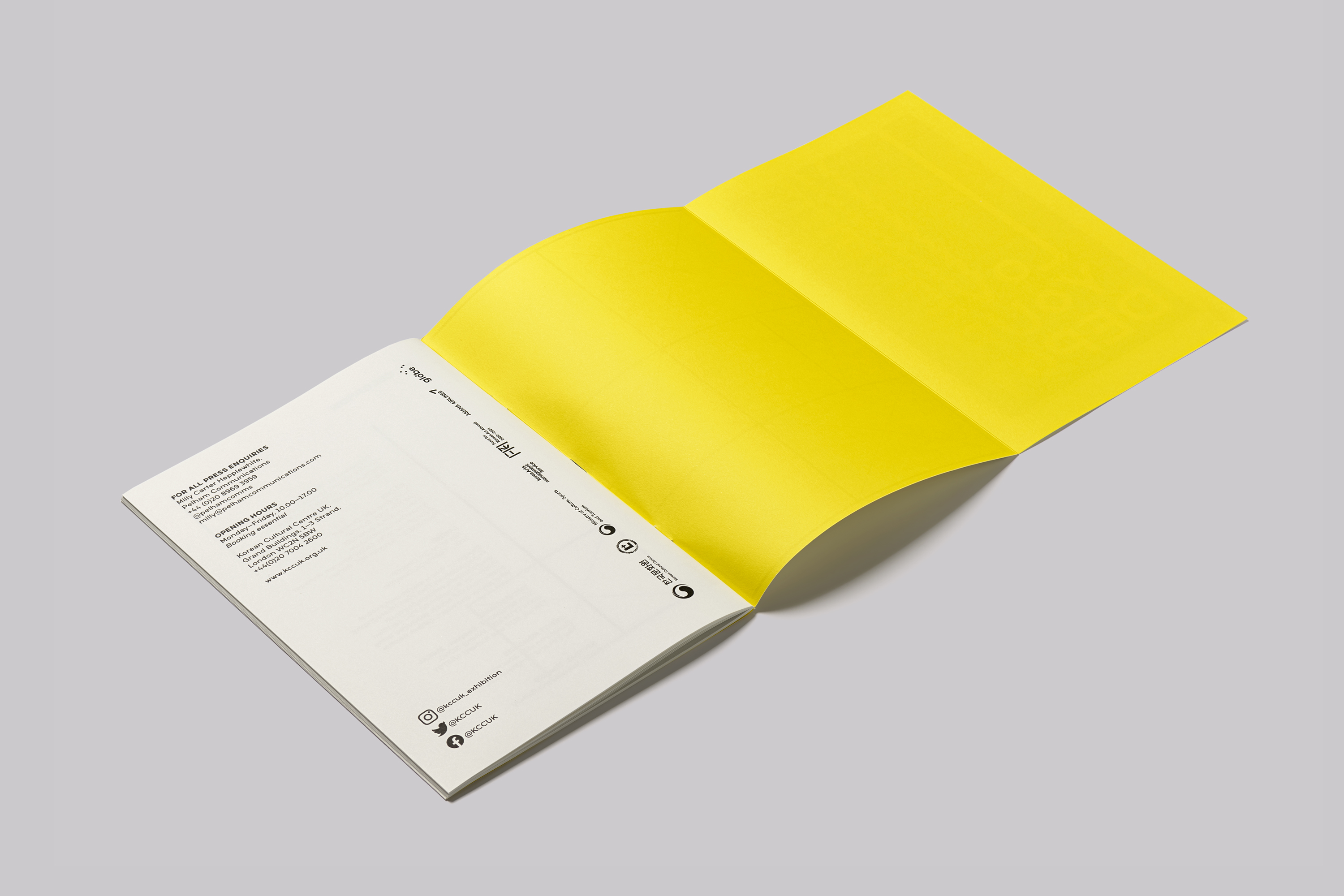 Korean Cultural Centre UK 2020 Artist of the Year Jewyo Rhii Exhibition Materials and Publication Design