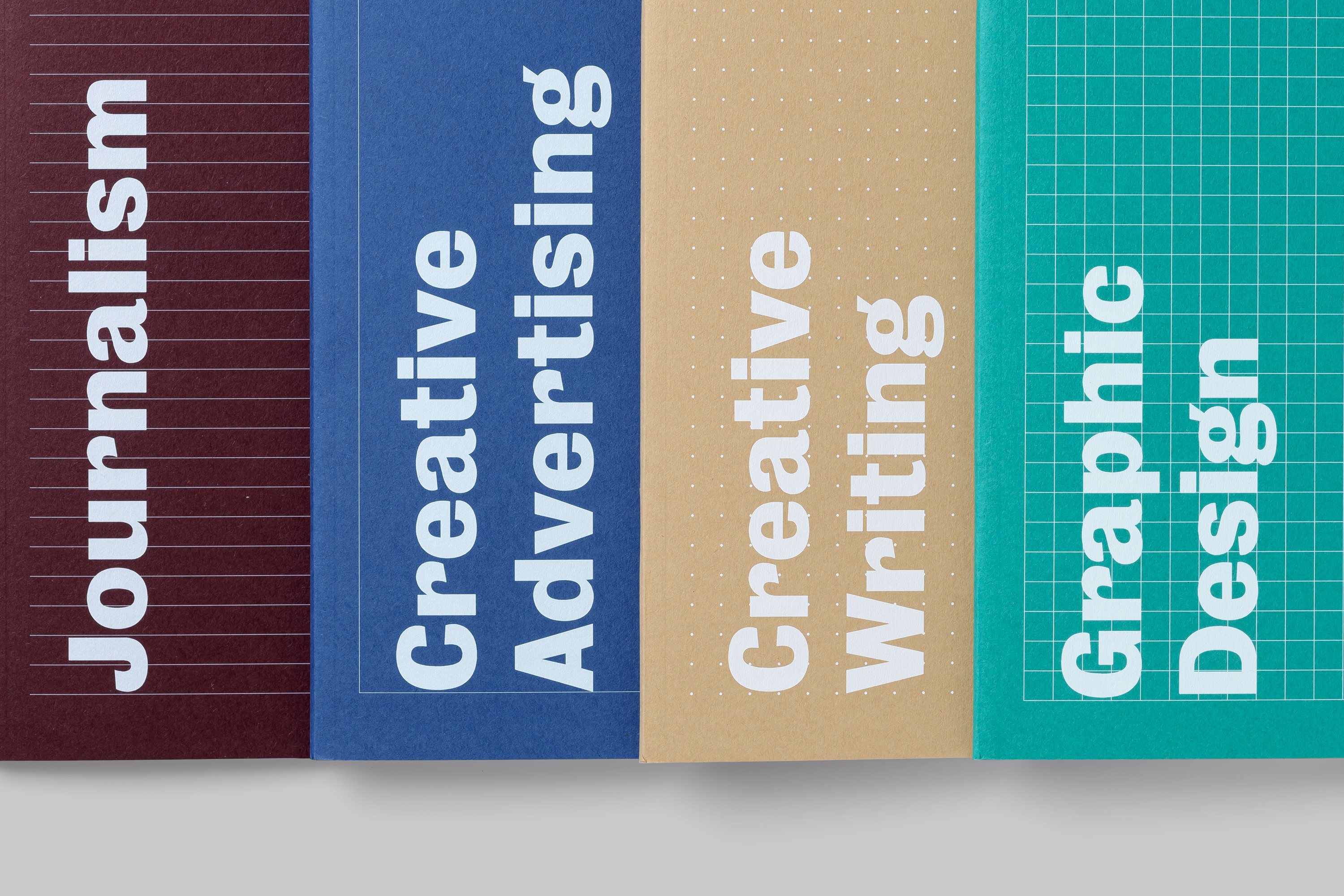 Notebook design, produced for Falmouth University to celebrate the new School of Communication.