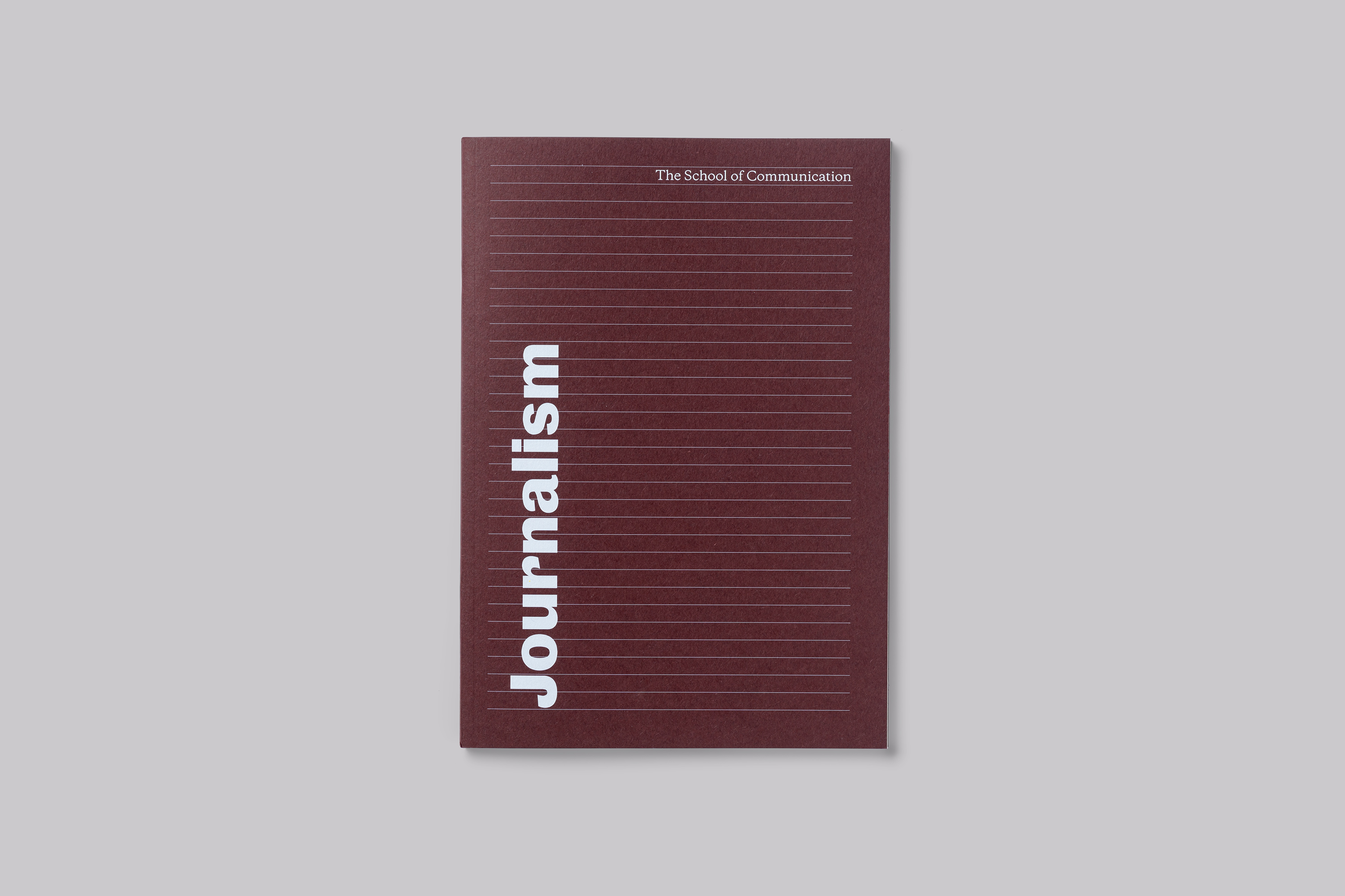 Notebook design, produced for Falmouth University to celebrate the new School of Communication.
