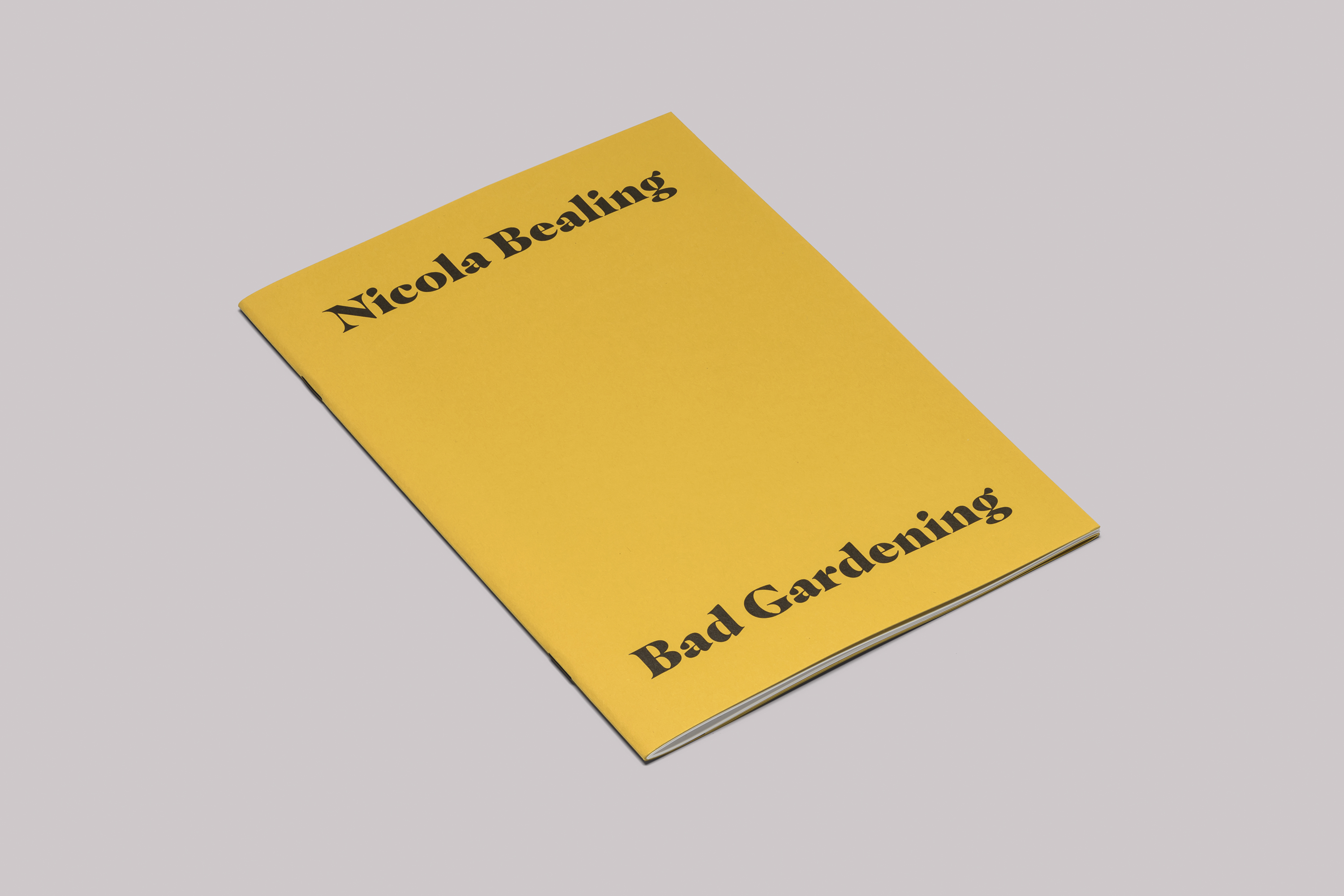 Exhibition catalogue design for Nicola Bealing Bad Gardening at Tremenheere Sculpture Gardens, in Cornwall