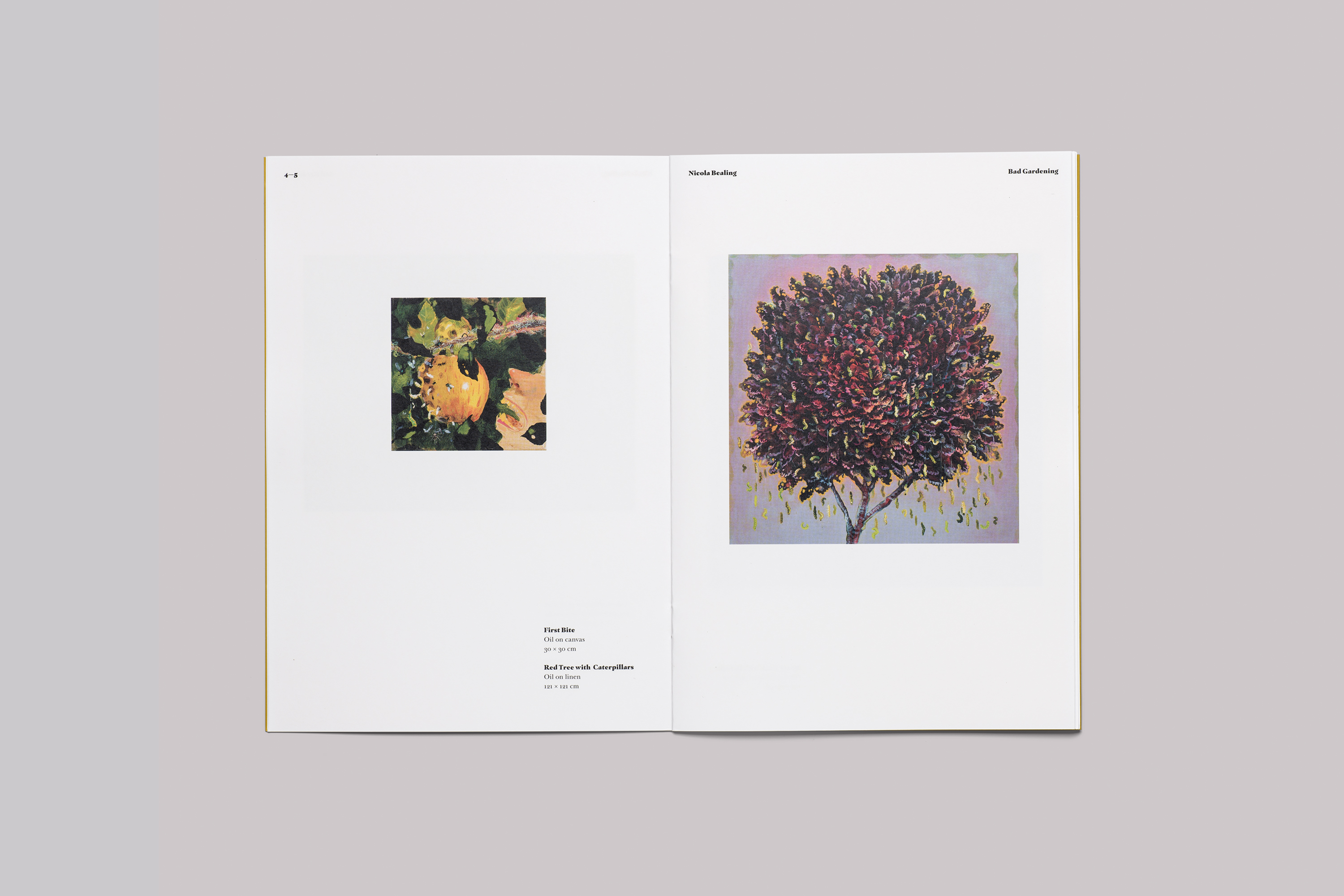 Exhibition catalogue design for Nicola Bealing Bad Gardening at Tremenheere Sculpture Gardens, in Cornwall