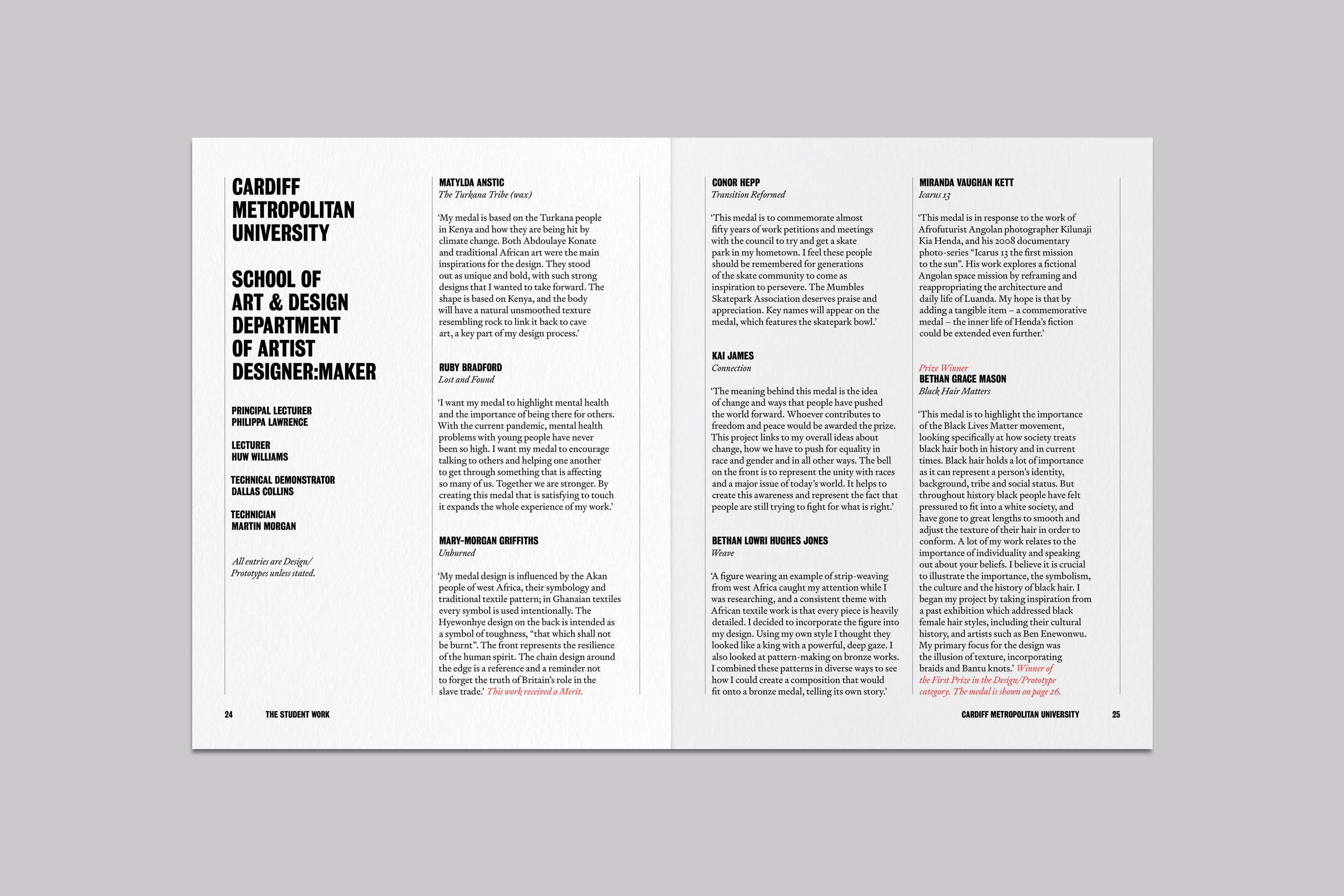 Catalogue Design and Art Direction for the Student Medal Project for the British Art Medal Society at the British Museum