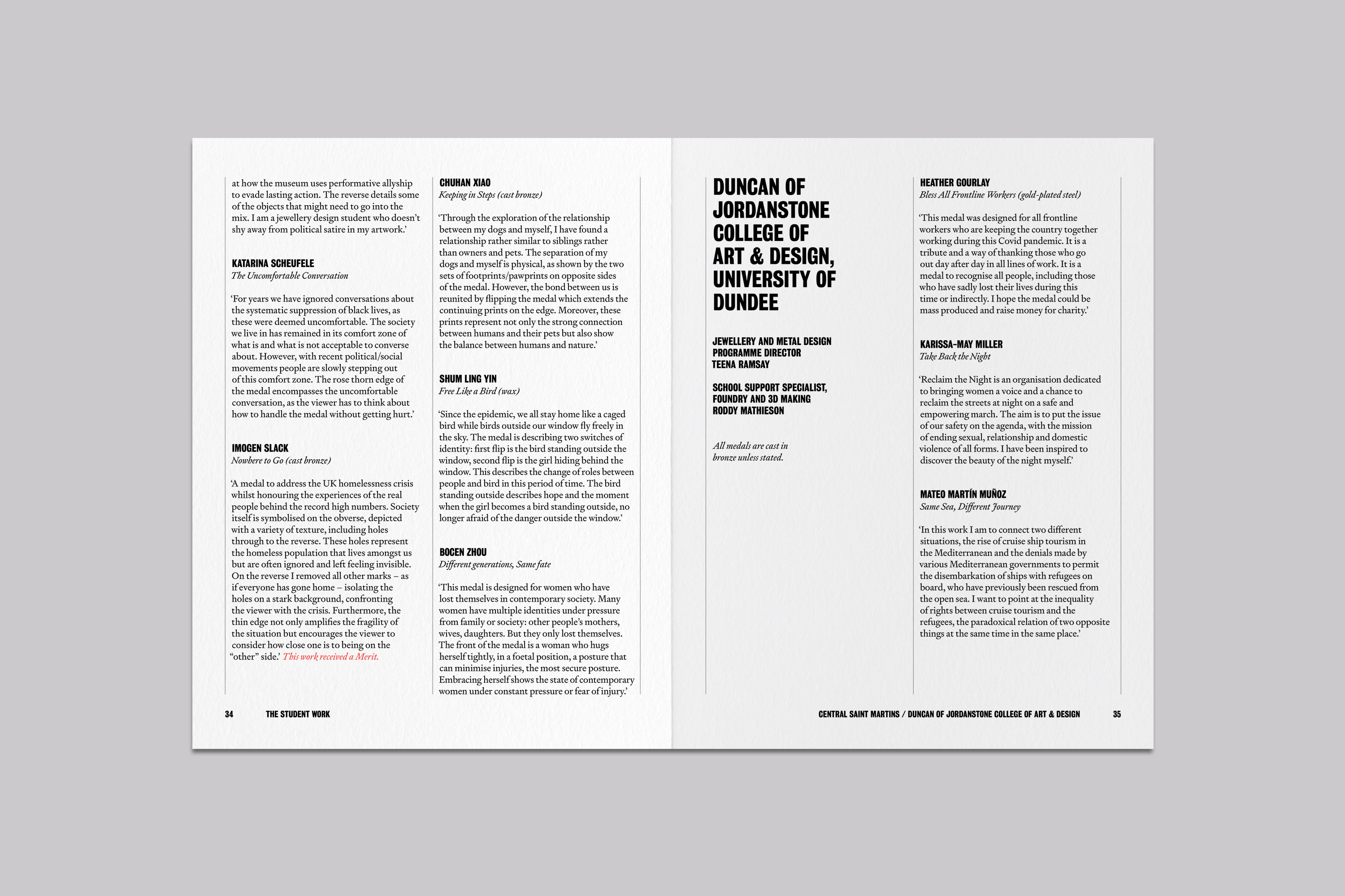 Catalogue Design and Art Direction for the Student Medal Project for the British Art Medal Society at the British Museum