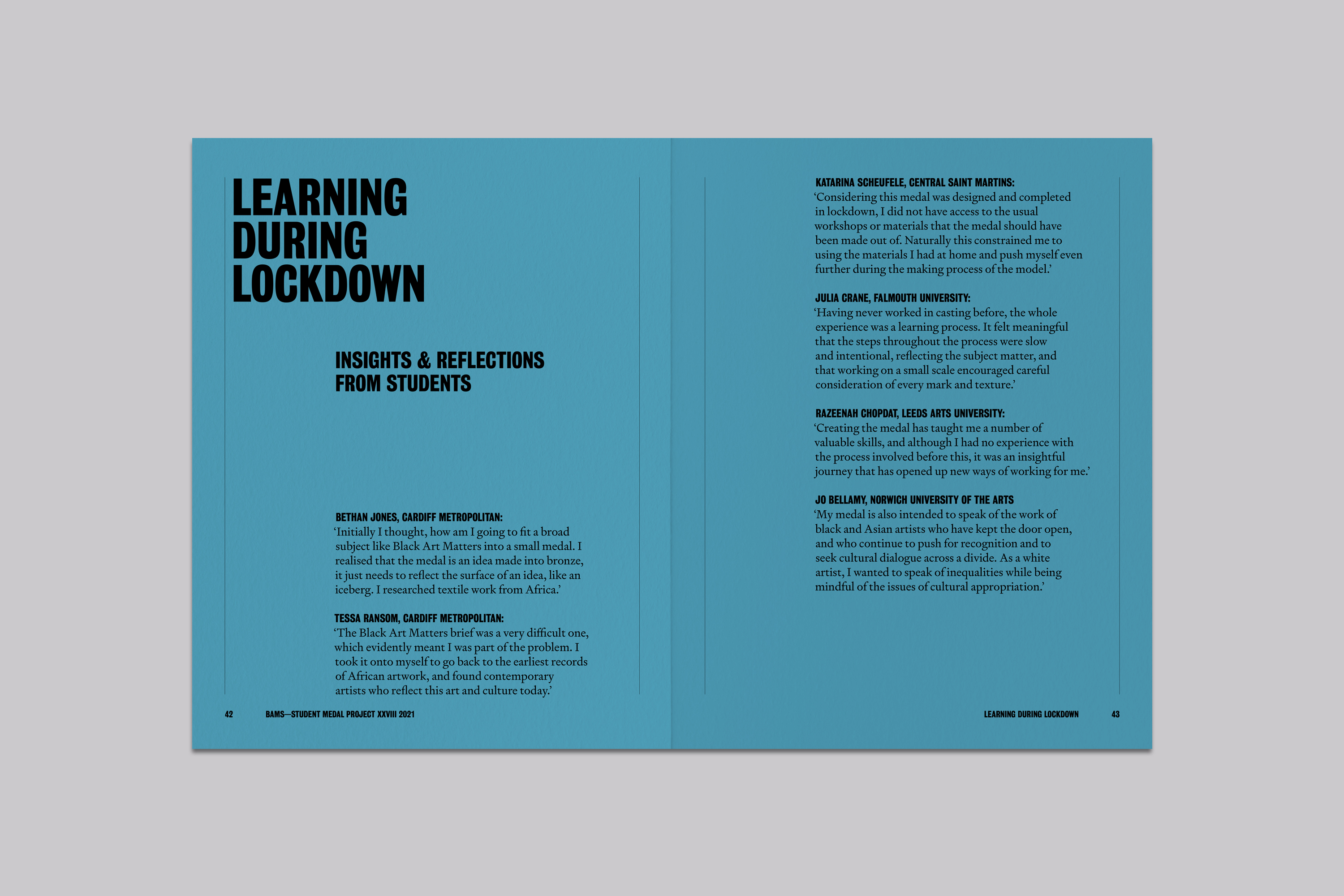 Catalogue Design and Art Direction for the Student Medal Project for the British Art Medal Society at the British Museum