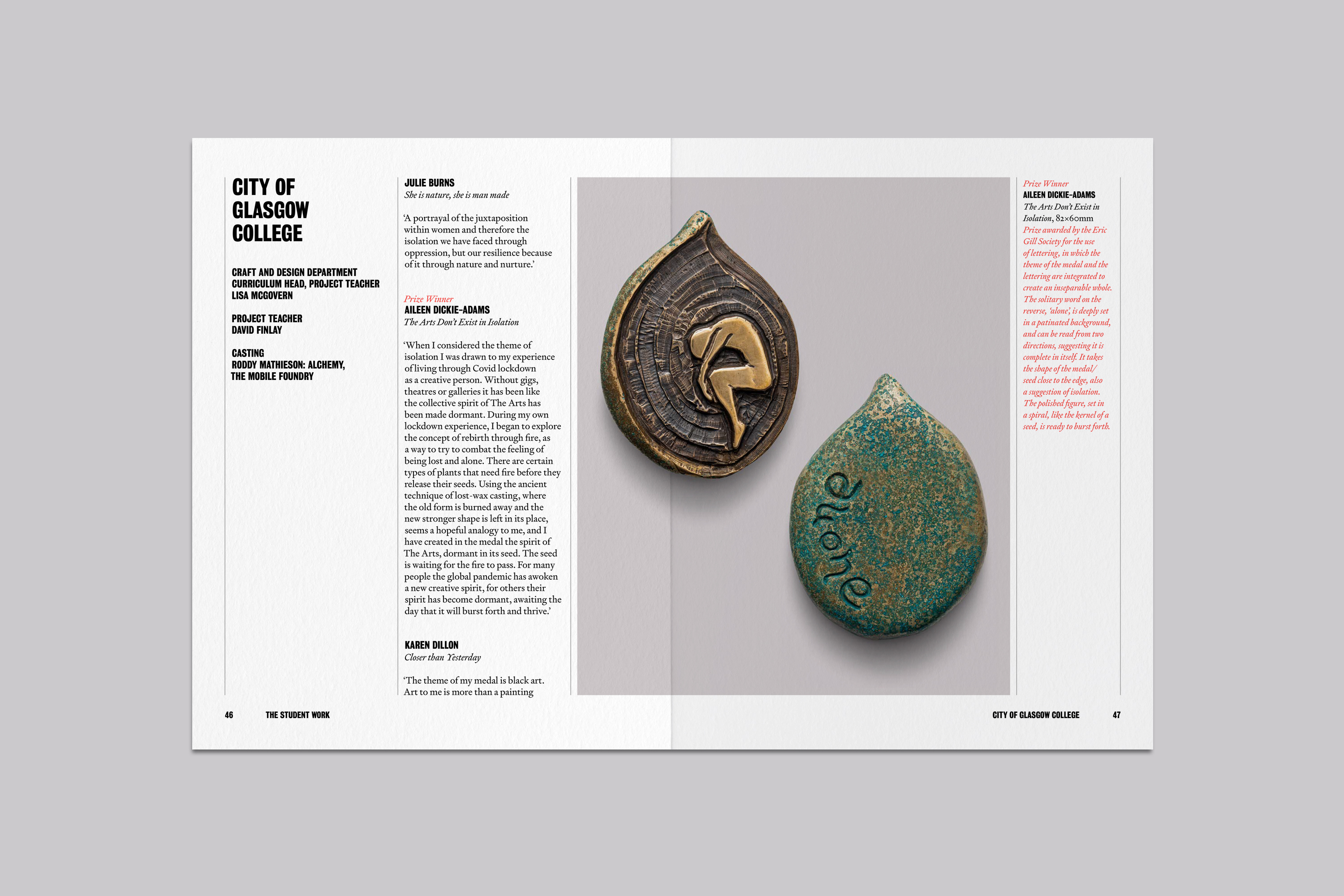 Catalogue Design and Art Direction for the Student Medal Project for the British Art Medal Society at the British Museum