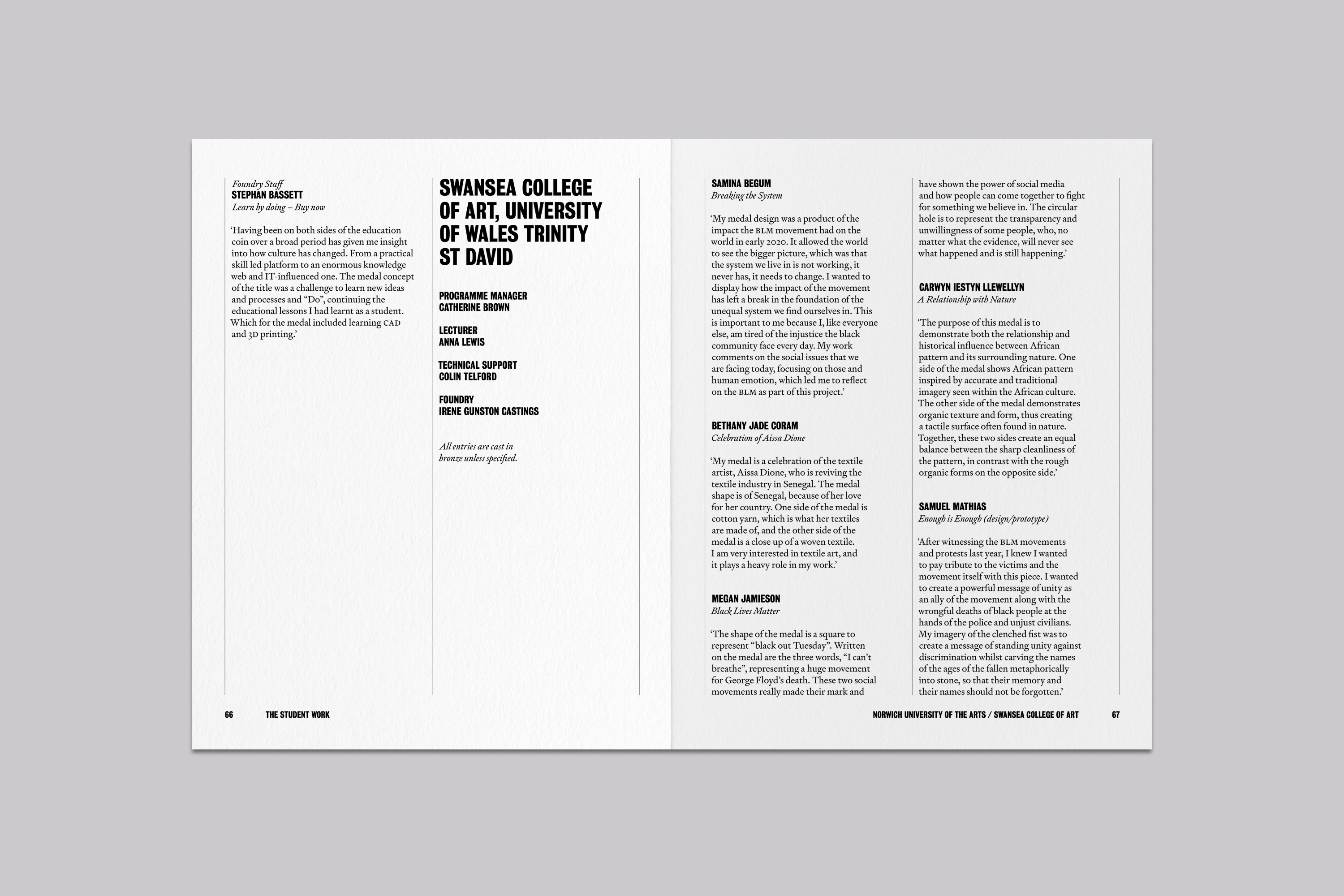 Catalogue Design and Art Direction for the Student Medal Project for the British Art Medal Society at the British Museum