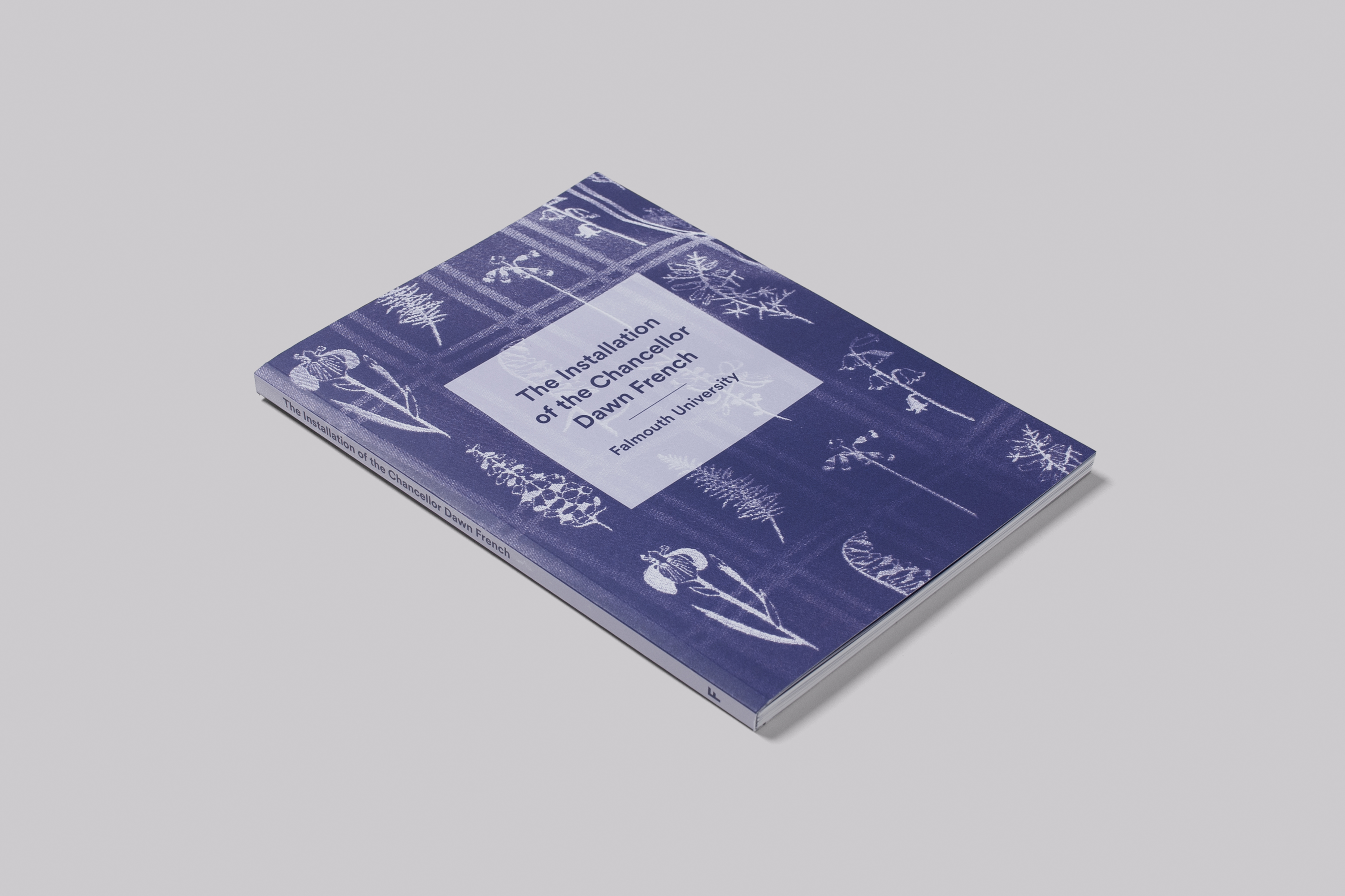 Publication design celebrating the installation of Chancellor Dawn French at Falmouth University