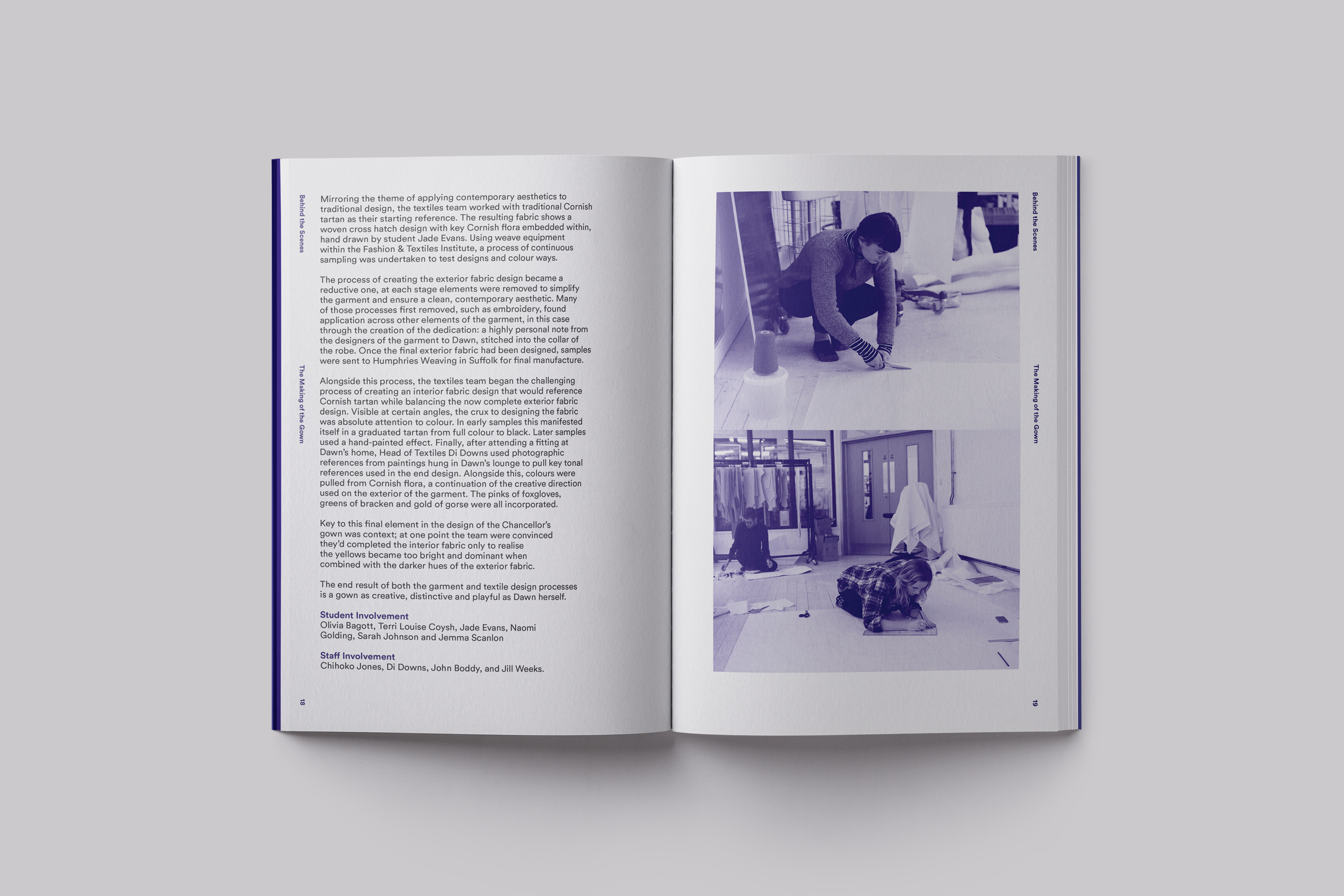 Publication design celebrating the installation of Chancellor Dawn French at Falmouth University