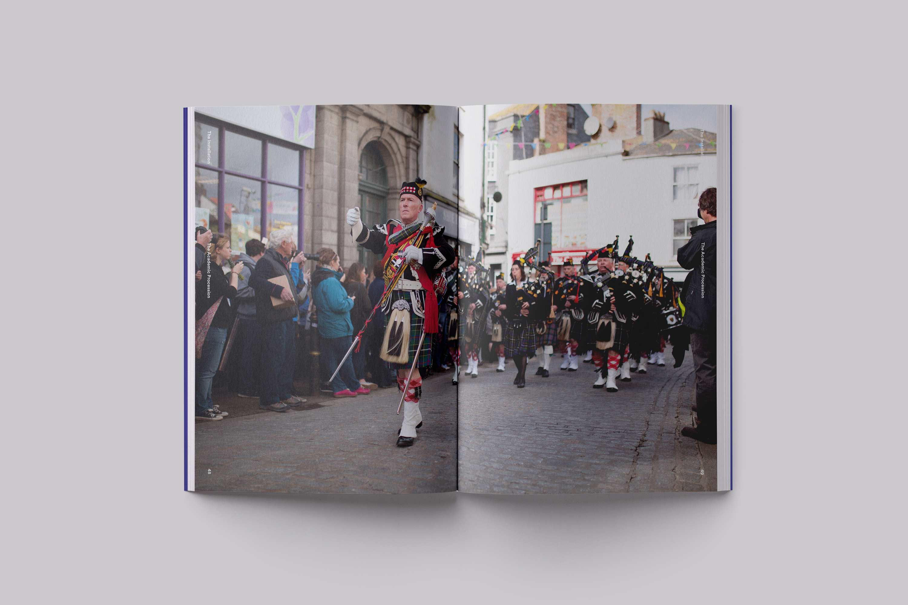 Publication design celebrating the installation of Chancellor Dawn French at Falmouth University