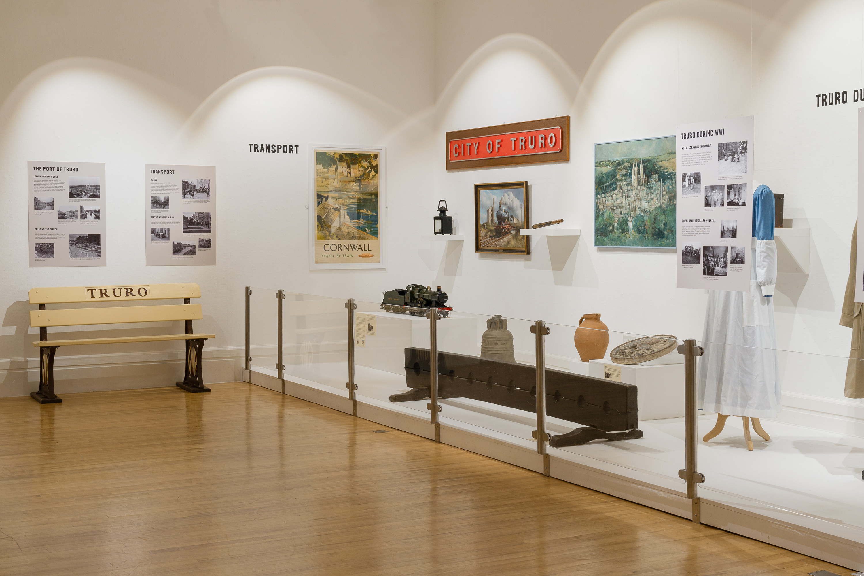 Exhibition design and custom typeface design for Glimpsing Truro’s Past at Royal Cornwall Museum, Truro, Cornwall, UK