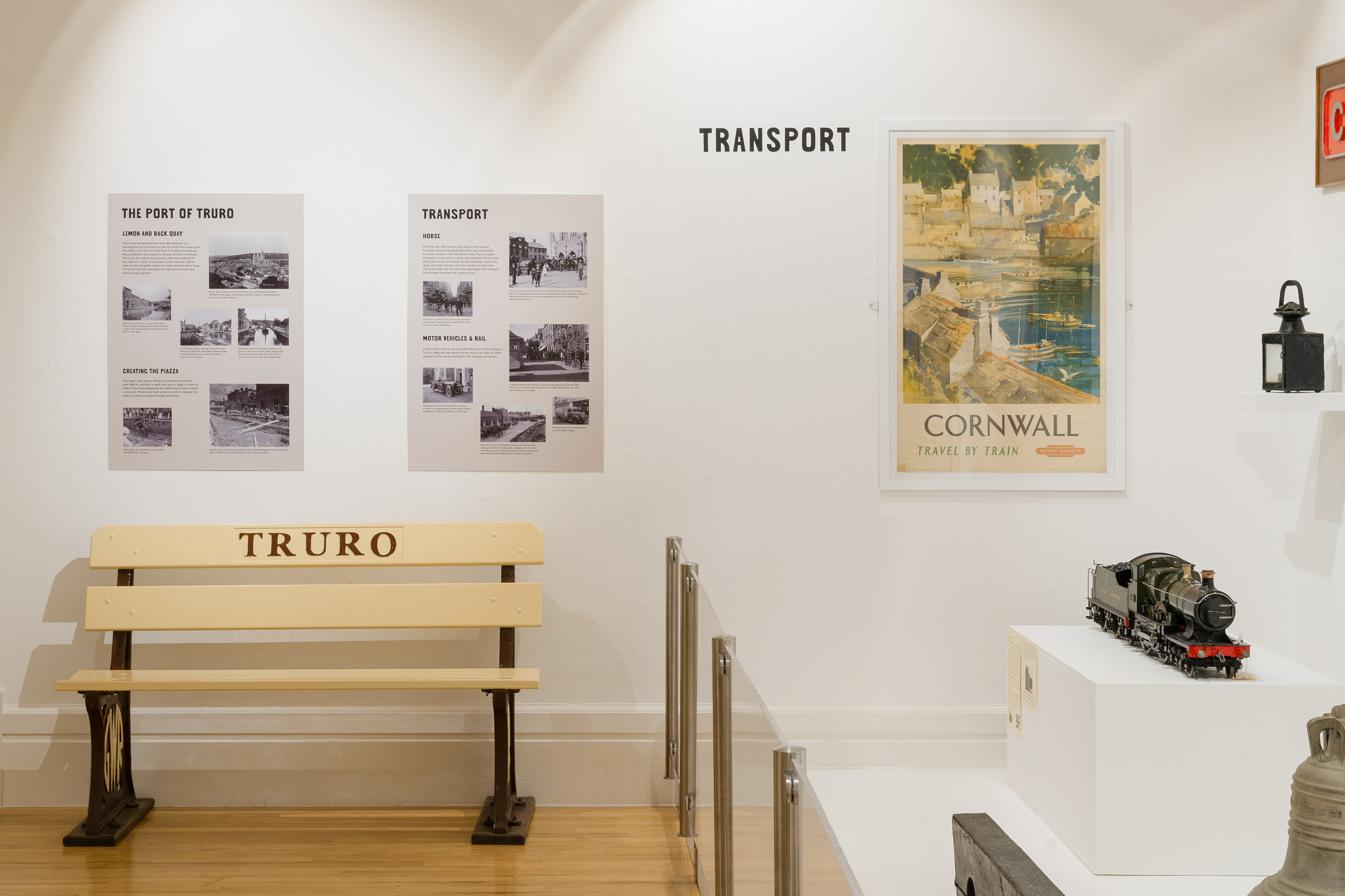 Exhibition design and custom typeface design for Glimpsing Truro’s Past at Royal Cornwall Museum, Truro, Cornwall, UK