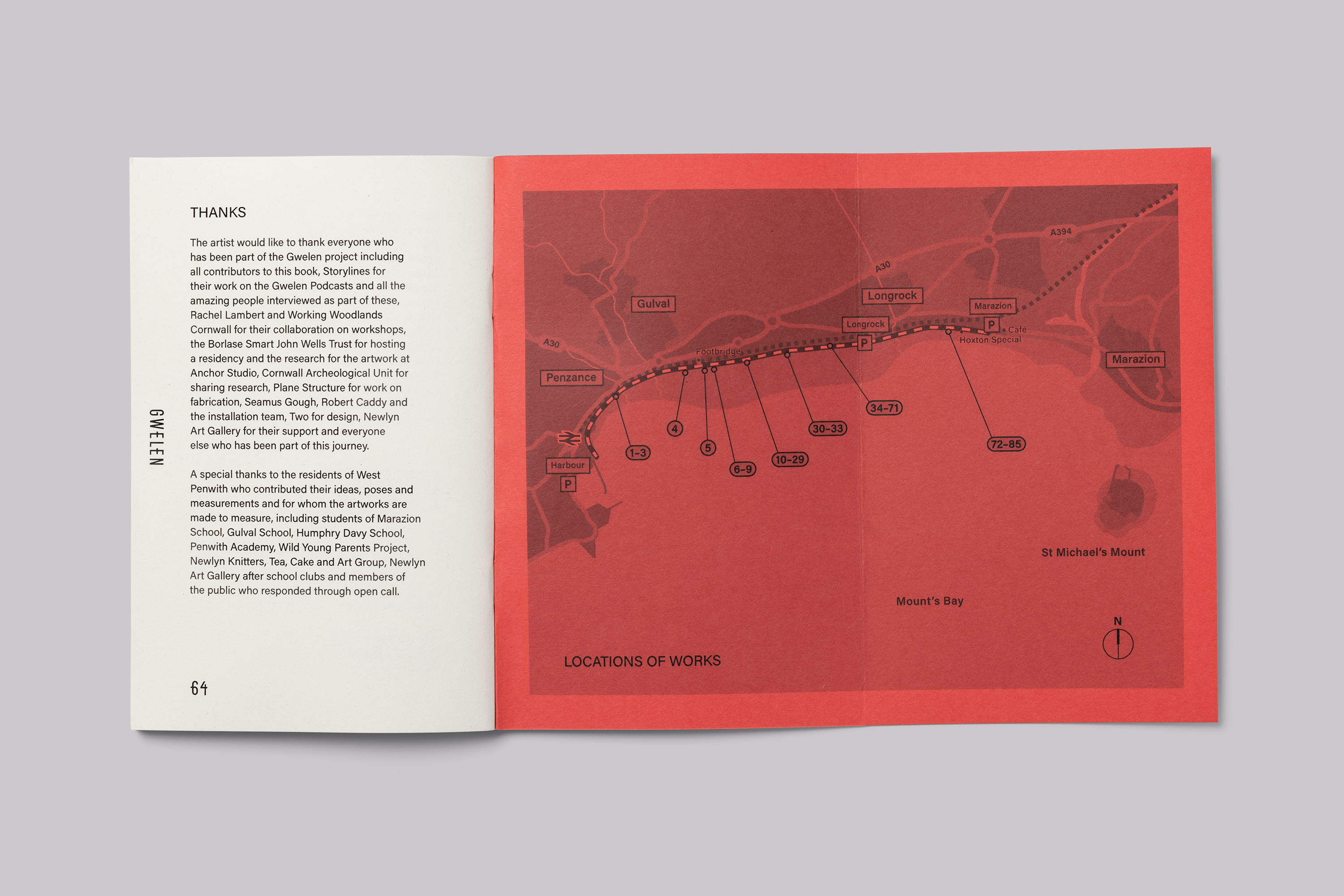 Book design for Gwelen, a public artwork by Emma Smith responding to the submerged forest in Mount’s Bay Cornwall UK