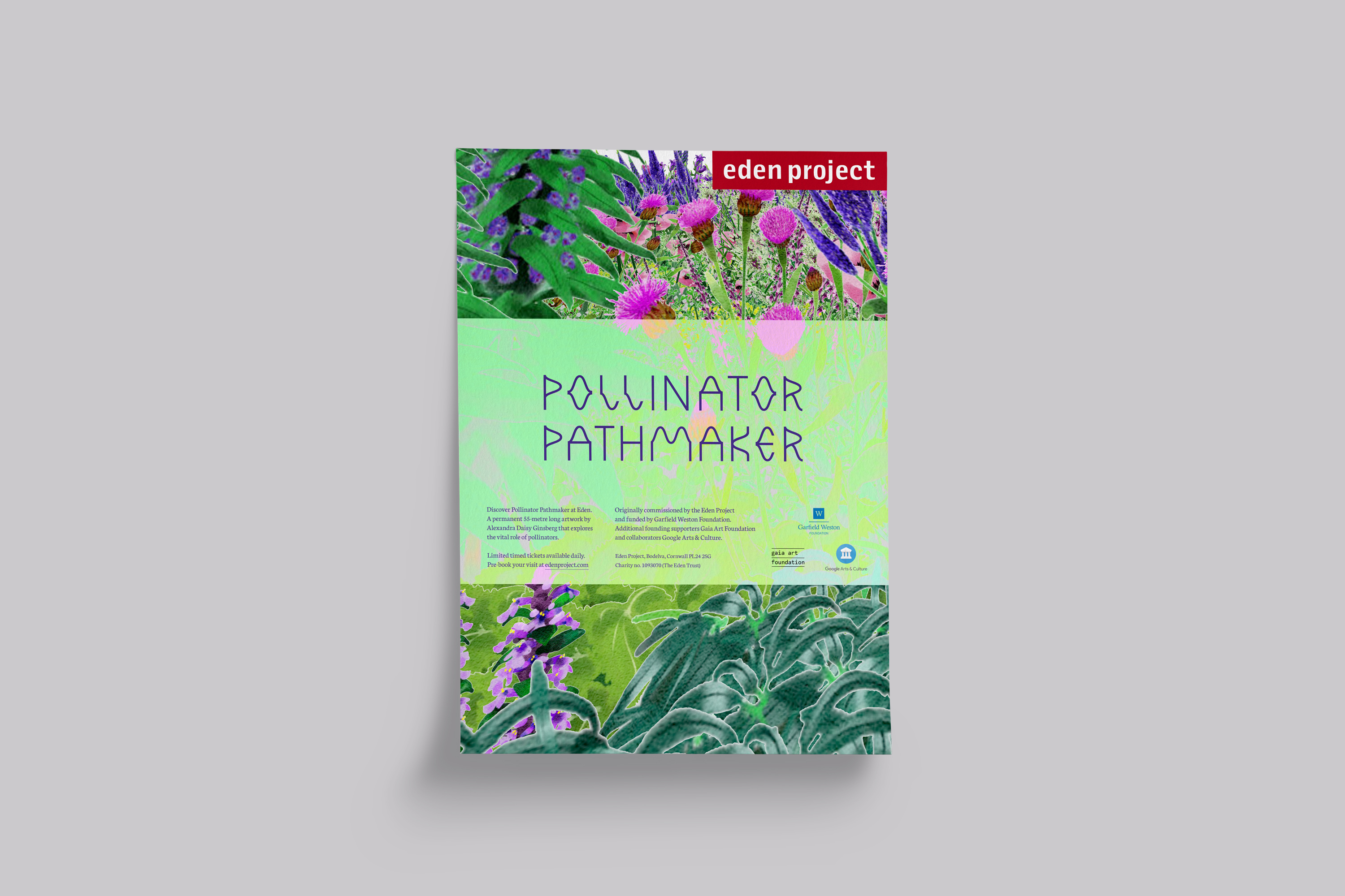 Poster design for Pollinator Pathmaker, for the Eden Project, Cornwall, UK