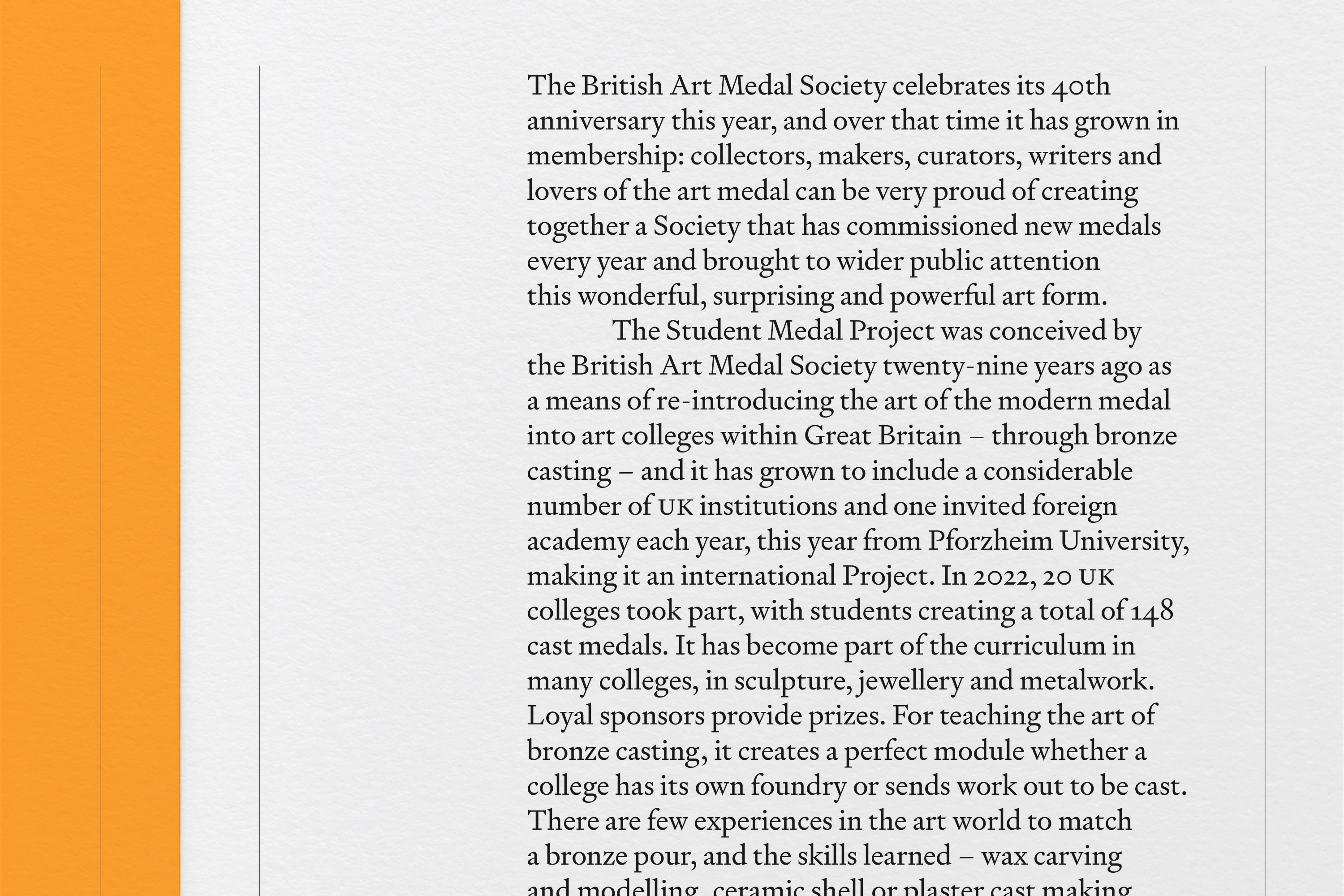Catalogue Design and Art Direction for the Student Medal Project for the British Art Medal Society at the British Museum