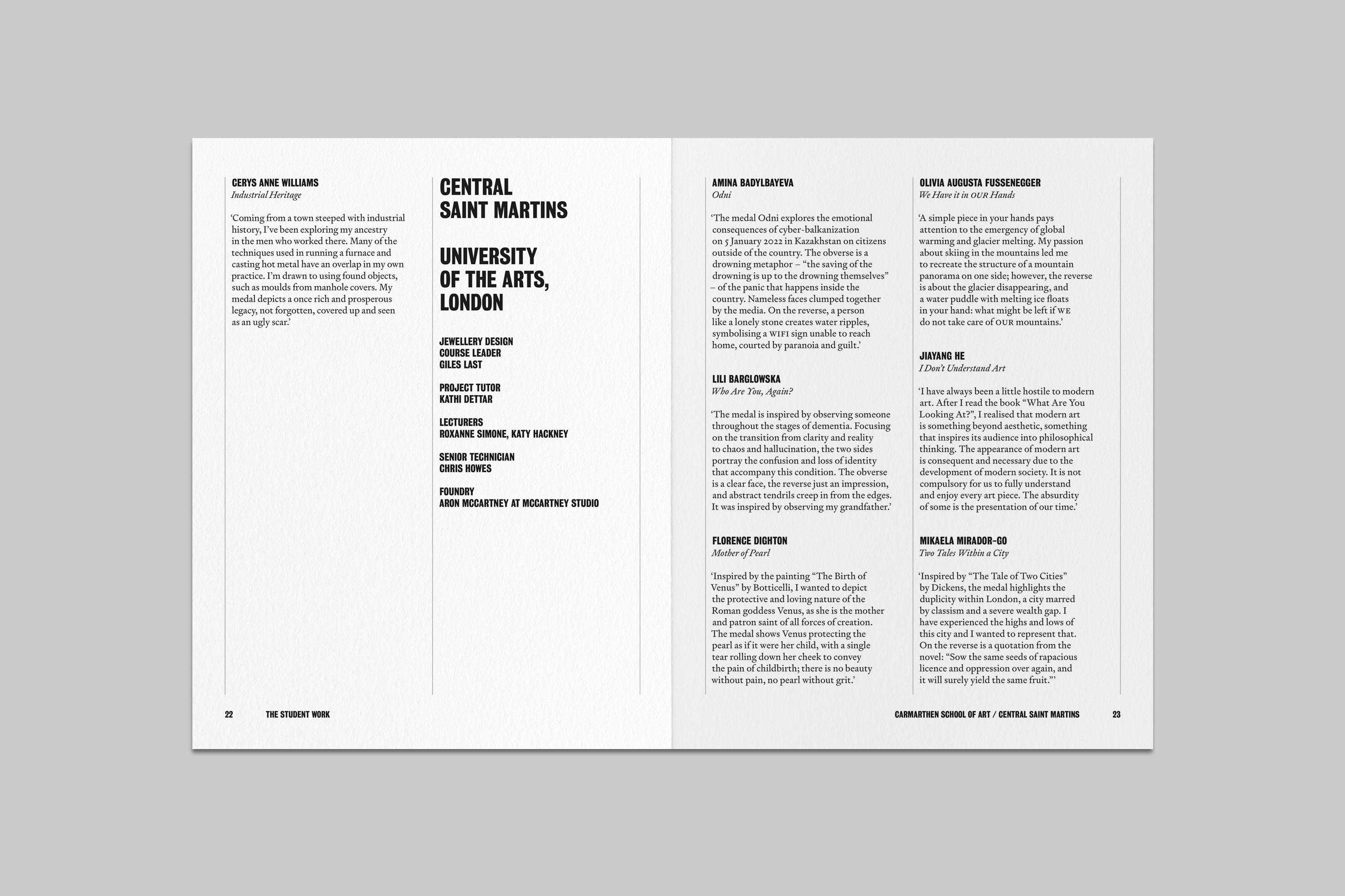 Catalogue Design and Art Direction for the Student Medal Project for the British Art Medal Society at the British Museum