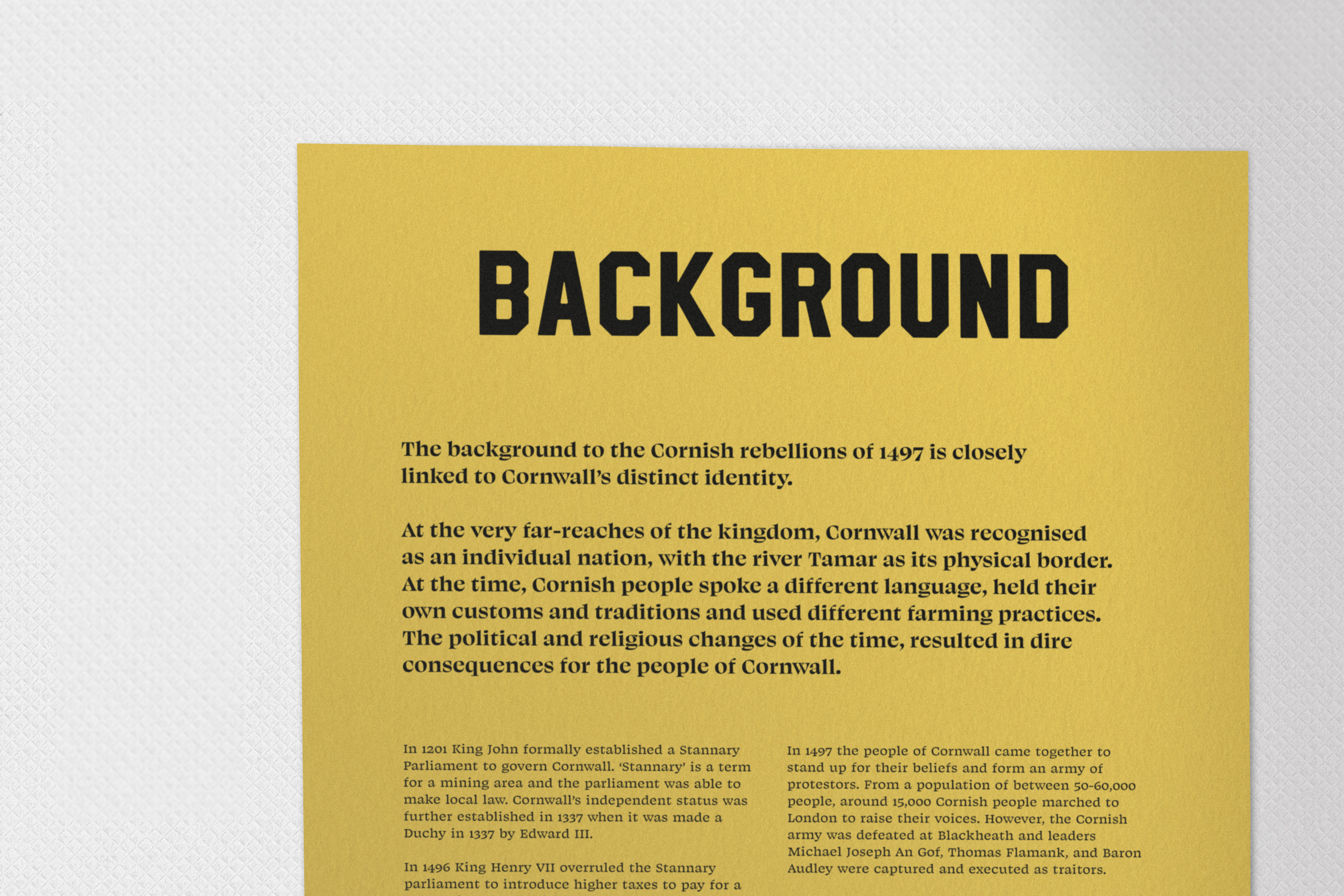 Exhibition and interpretation design for Rebel Voices at Royal Cornwall Museum, in Truro, Cornwall