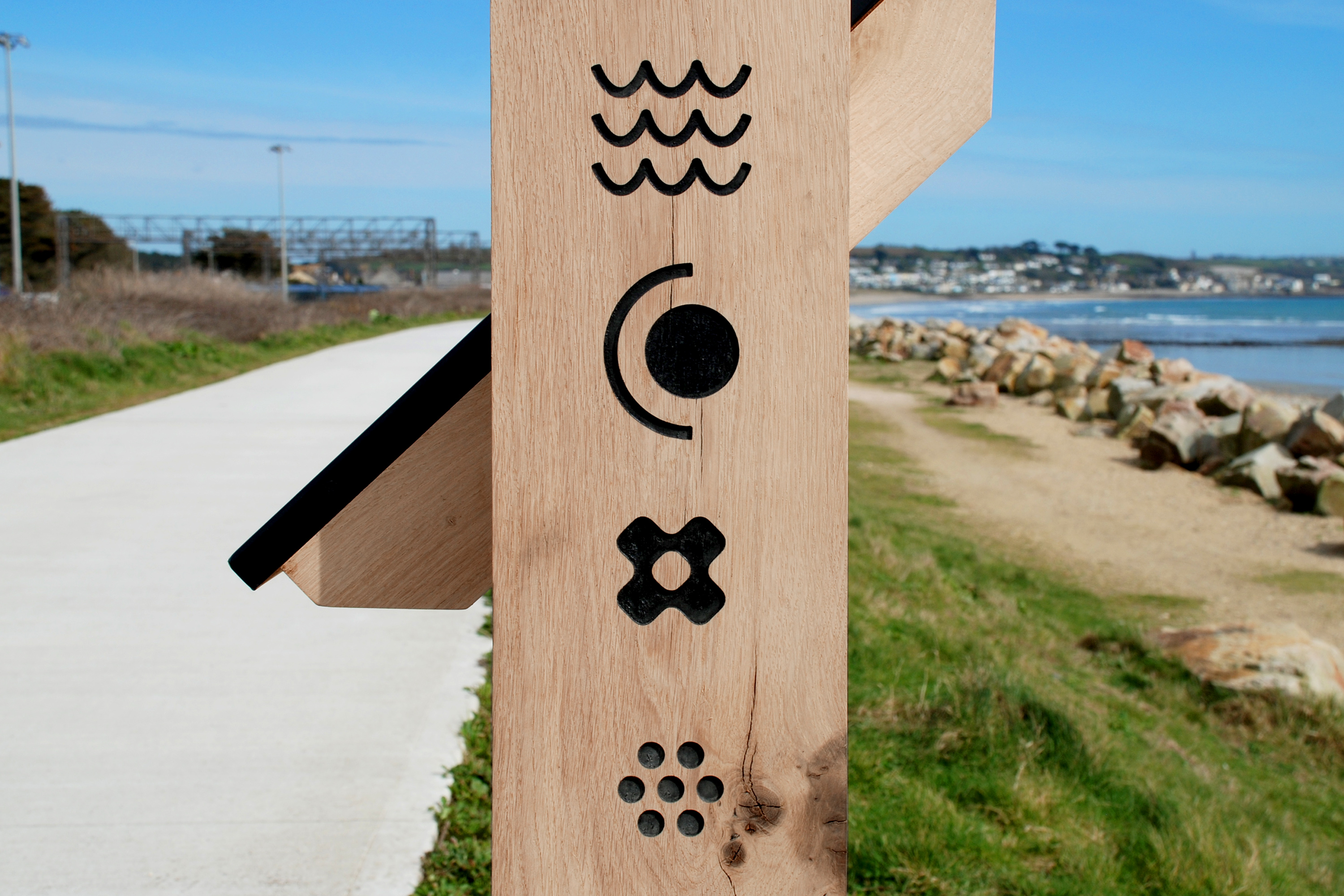 Interpretation design for Gwelen, a public artwork in Mount’s Bay, Cornwall, UK, by artist Emma Smith.