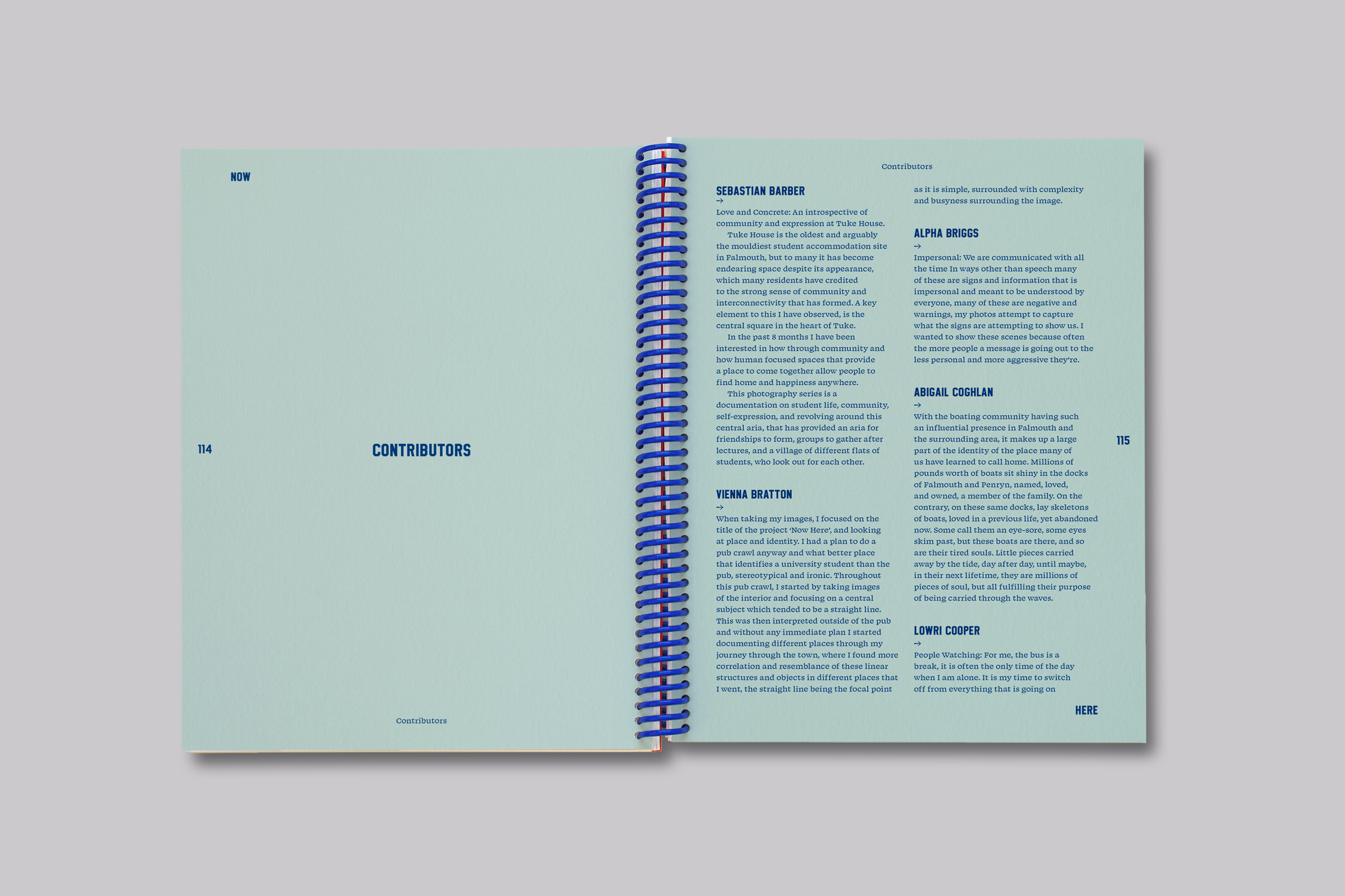 Collaborative publication design exploring place and identity through photography and editorial design with Graphic Design students at Falmouth University.