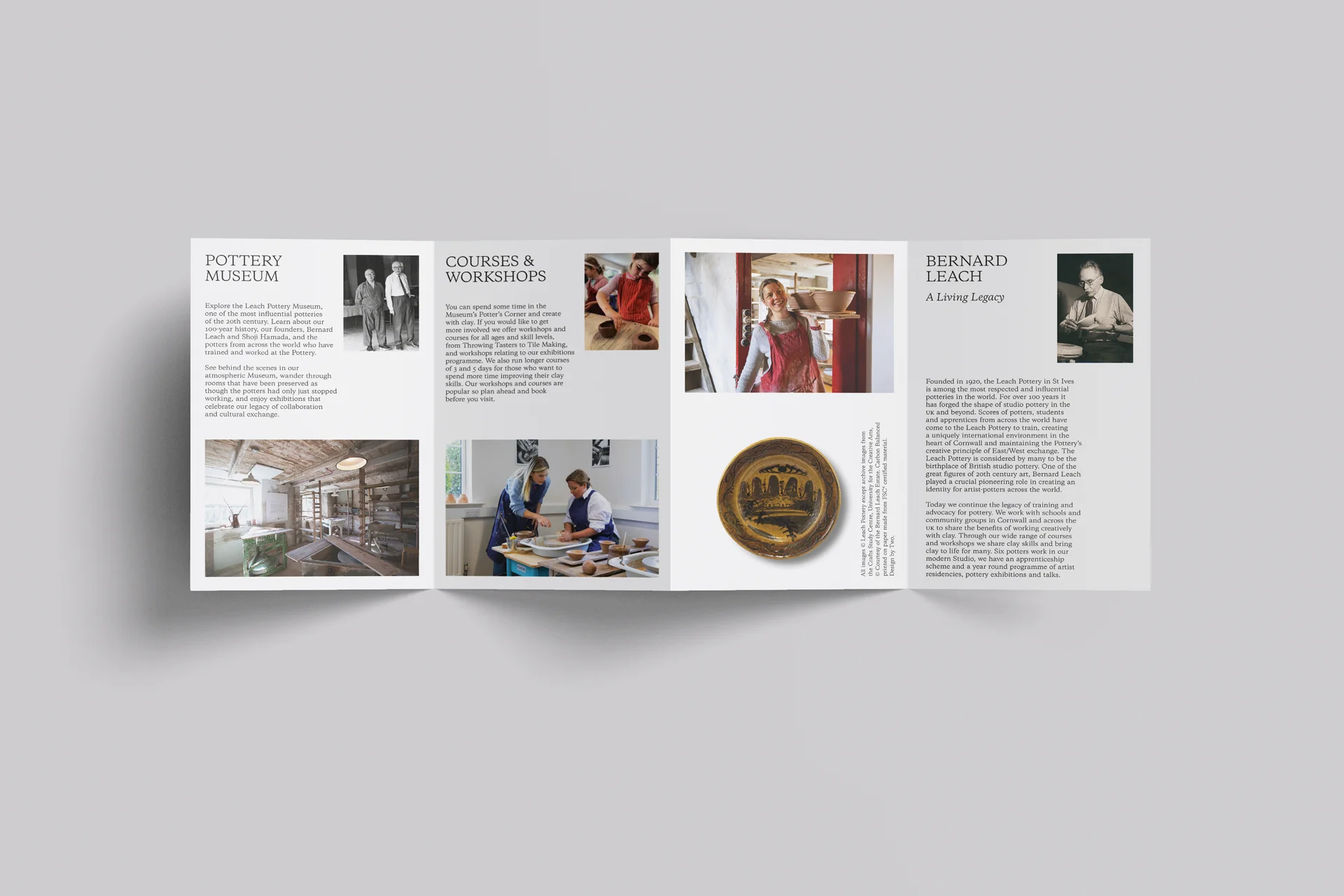 Design of marketing and promotional materials for Leach Pottery with an integrated campaign across digital and printed touchpoints.