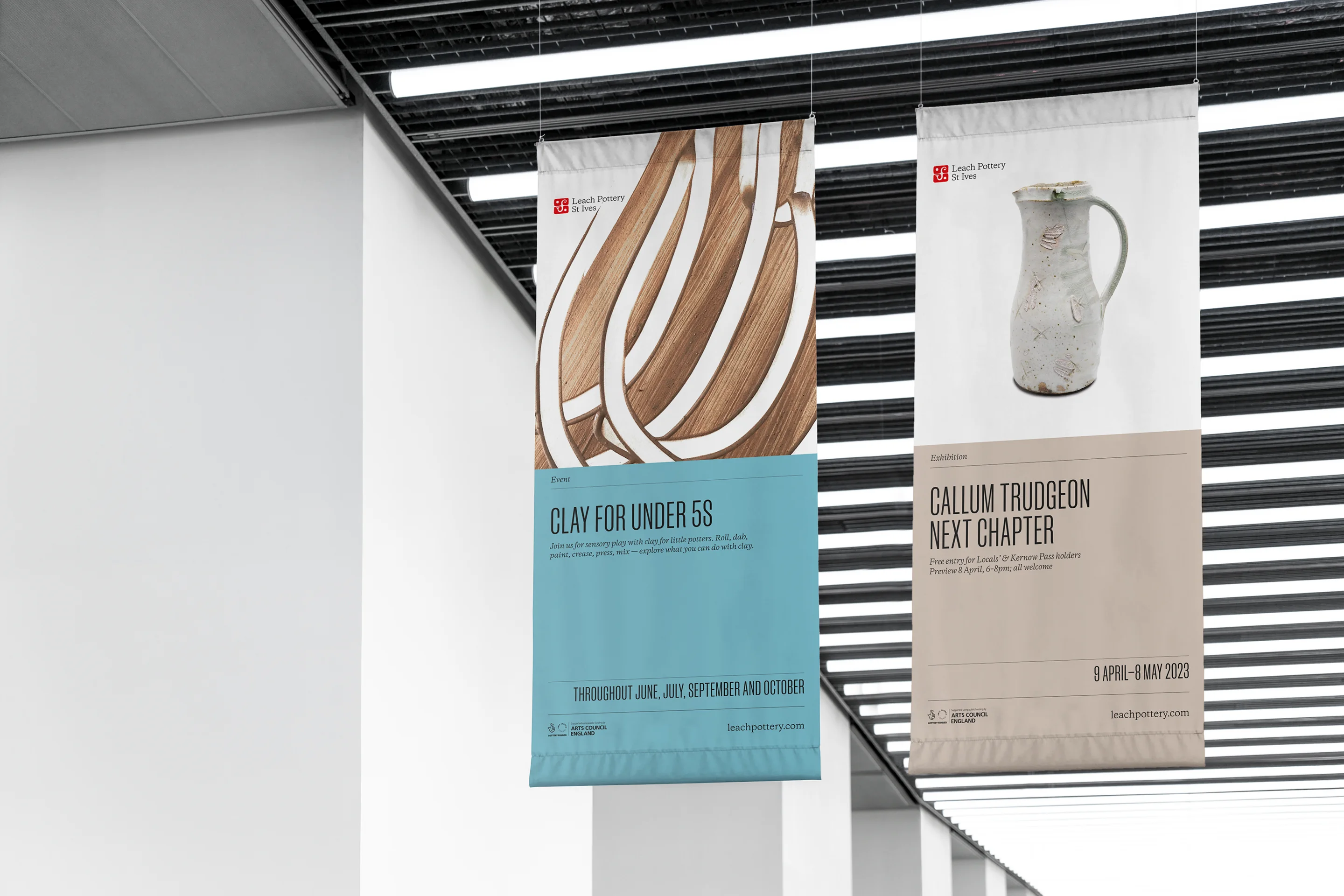 Design of marketing and promotional materials for Leach Pottery with an integrated campaign across digital and printed touchpoints.