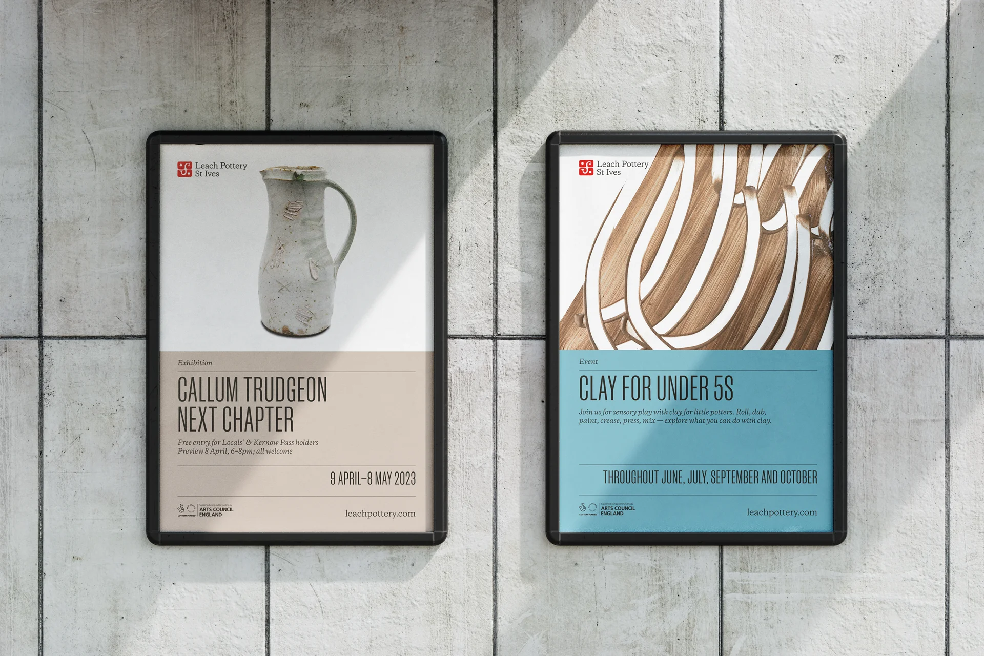 Design of marketing and promotional materials for Leach Pottery with an integrated campaign across digital and printed touchpoints.