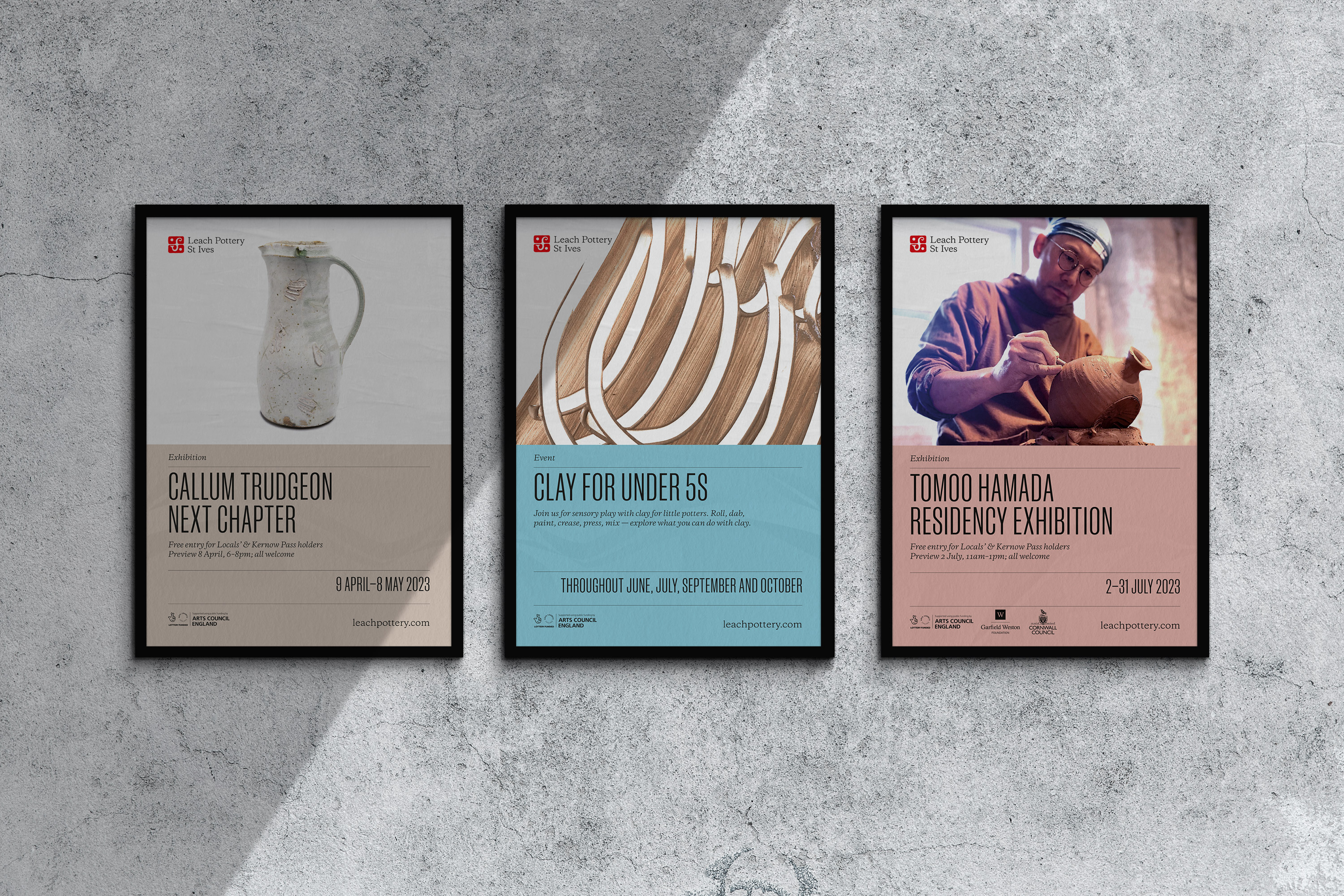 Design of marketing and promotional materials for Leach Pottery with an integrated campaign across digital and printed touchpoints. 