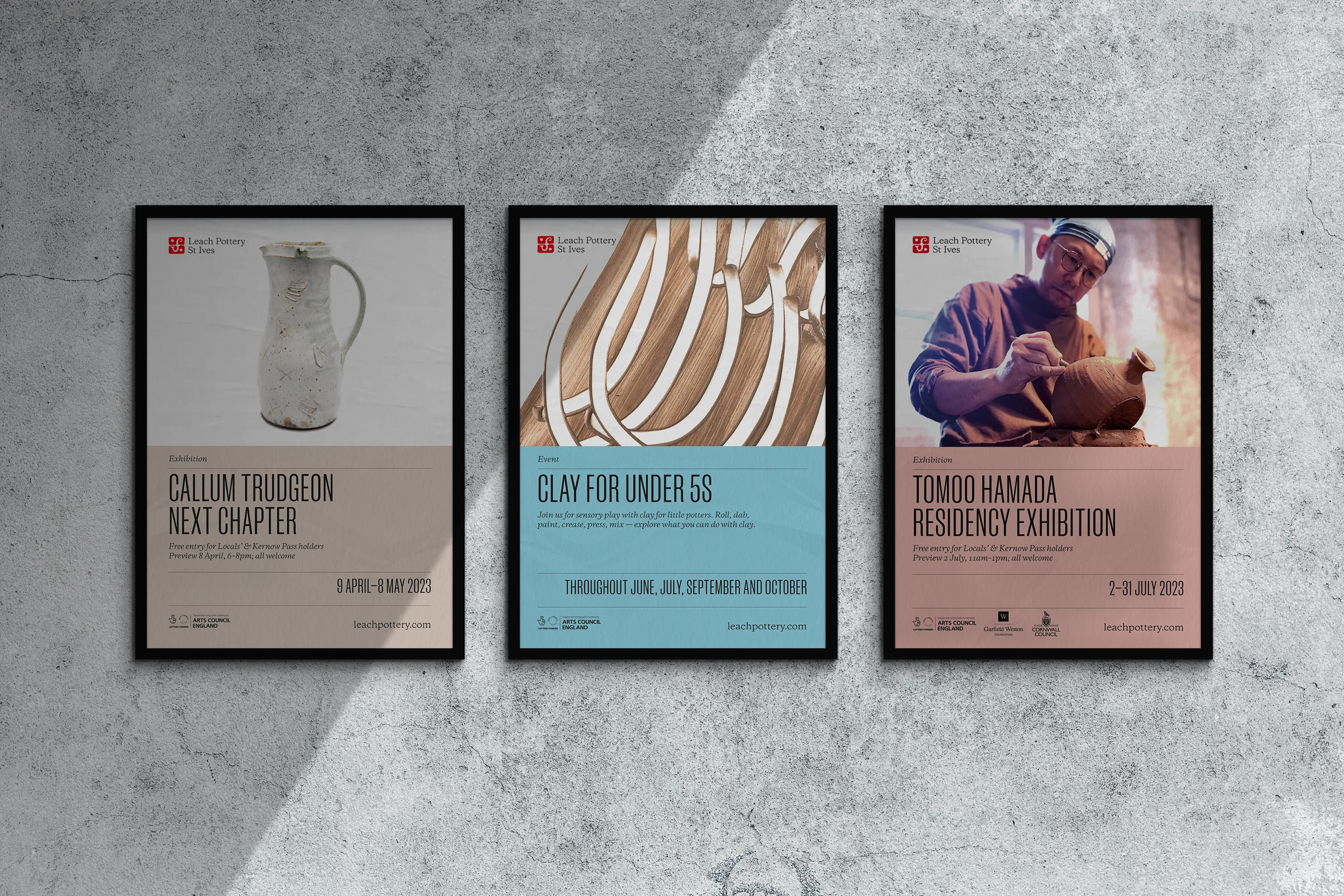 Design of marketing and promotional materials for Leach Pottery with an integrated campaign across digital and printed touchpoints.