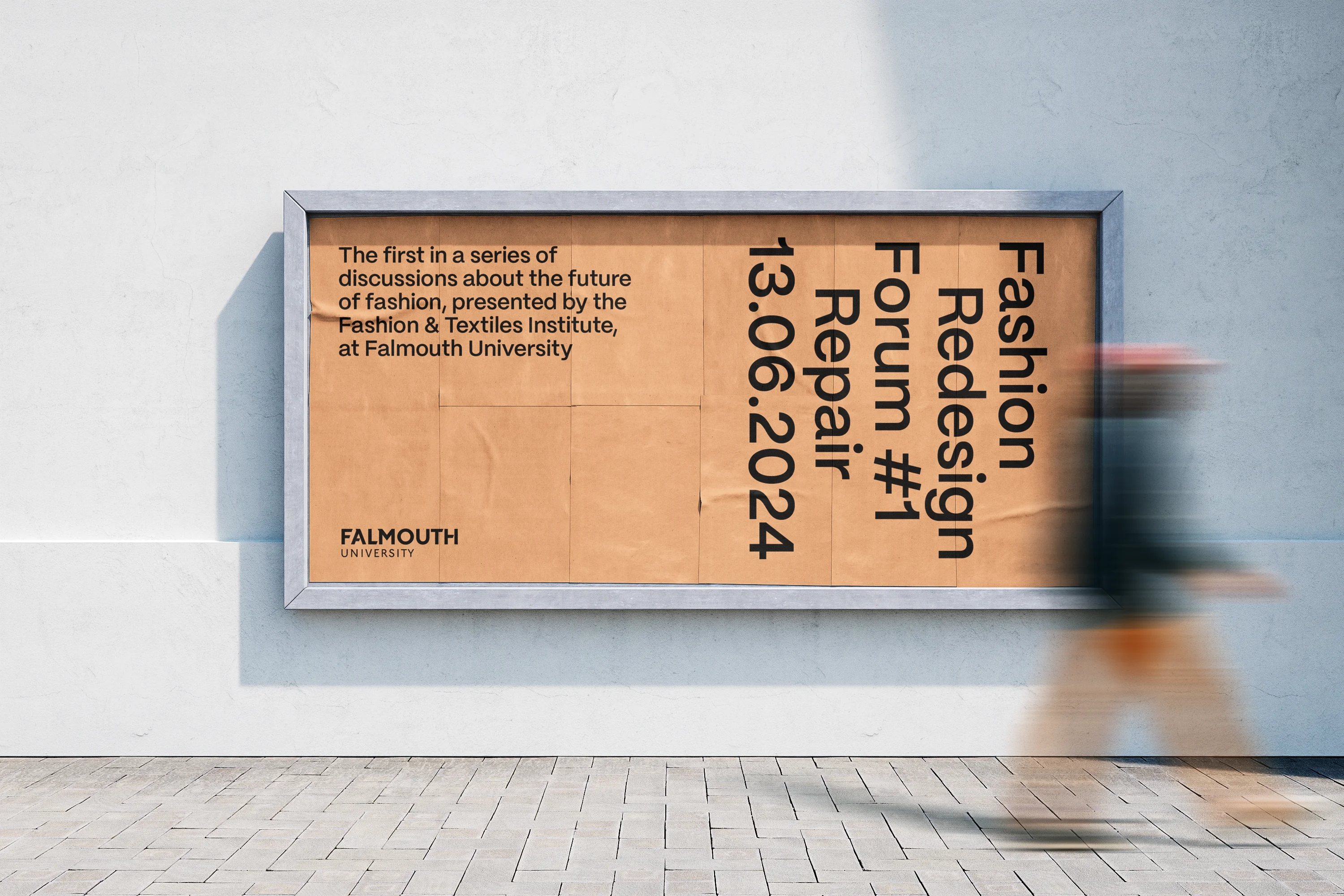 Graphic identity design for Fashion ReDesign, the first in a series of discussions about the future of fashion by Falmouth University