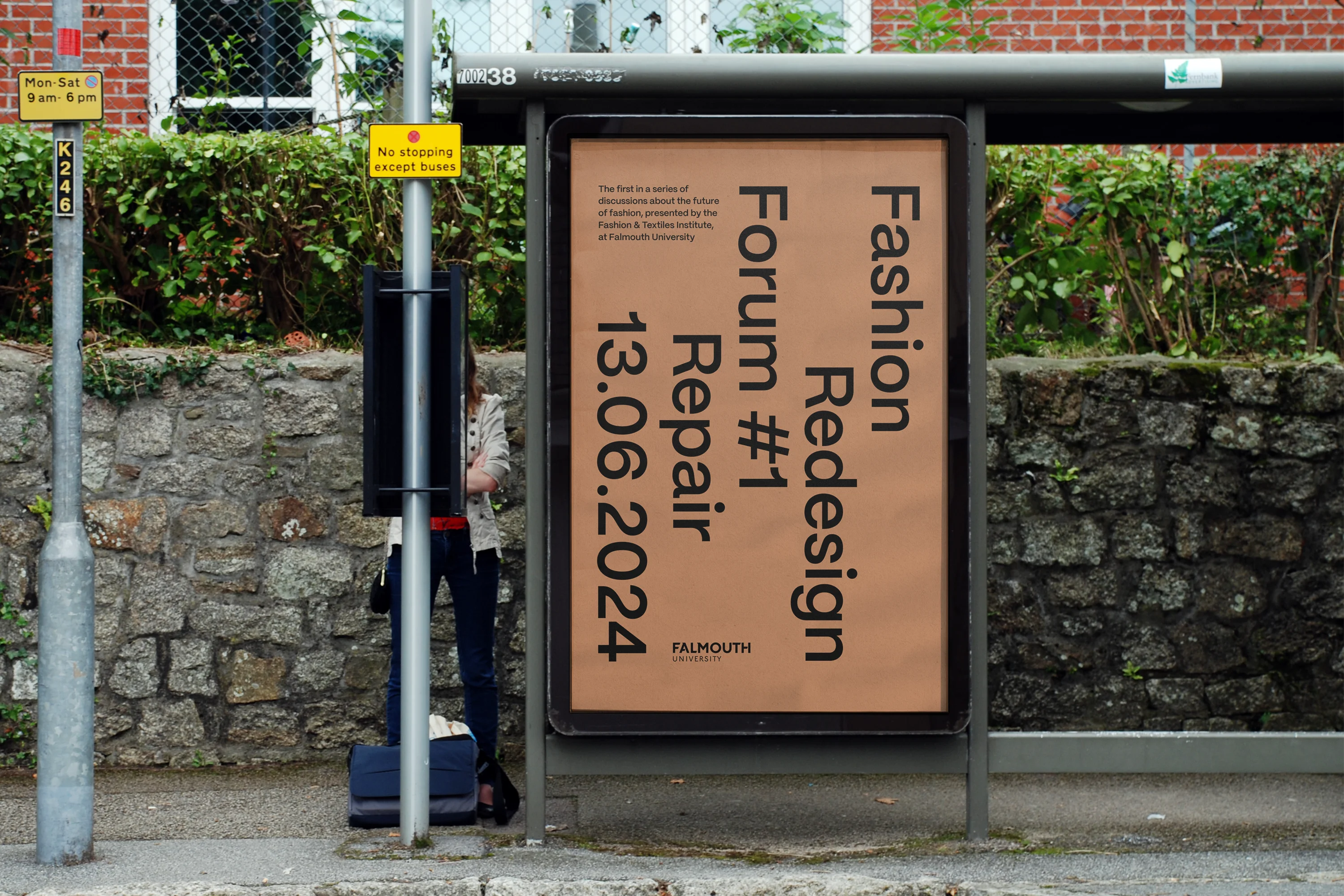 Graphic identity design for Fashion ReDesign, the first in a series of discussions about the future of fashion by Falmouth University