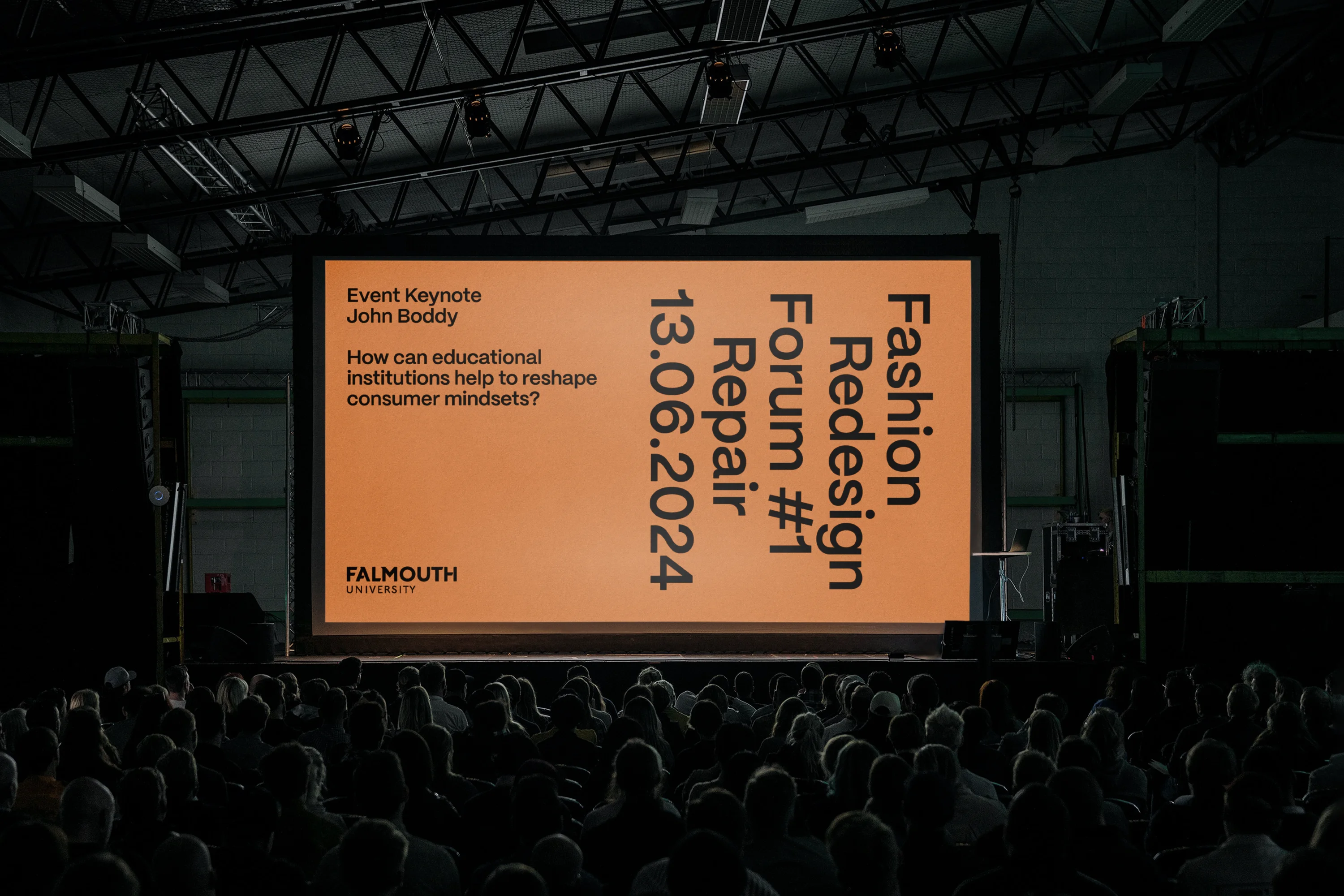 Graphic identity design for Fashion ReDesign, the first in a series of discussions about the future of fashion by Falmouth University