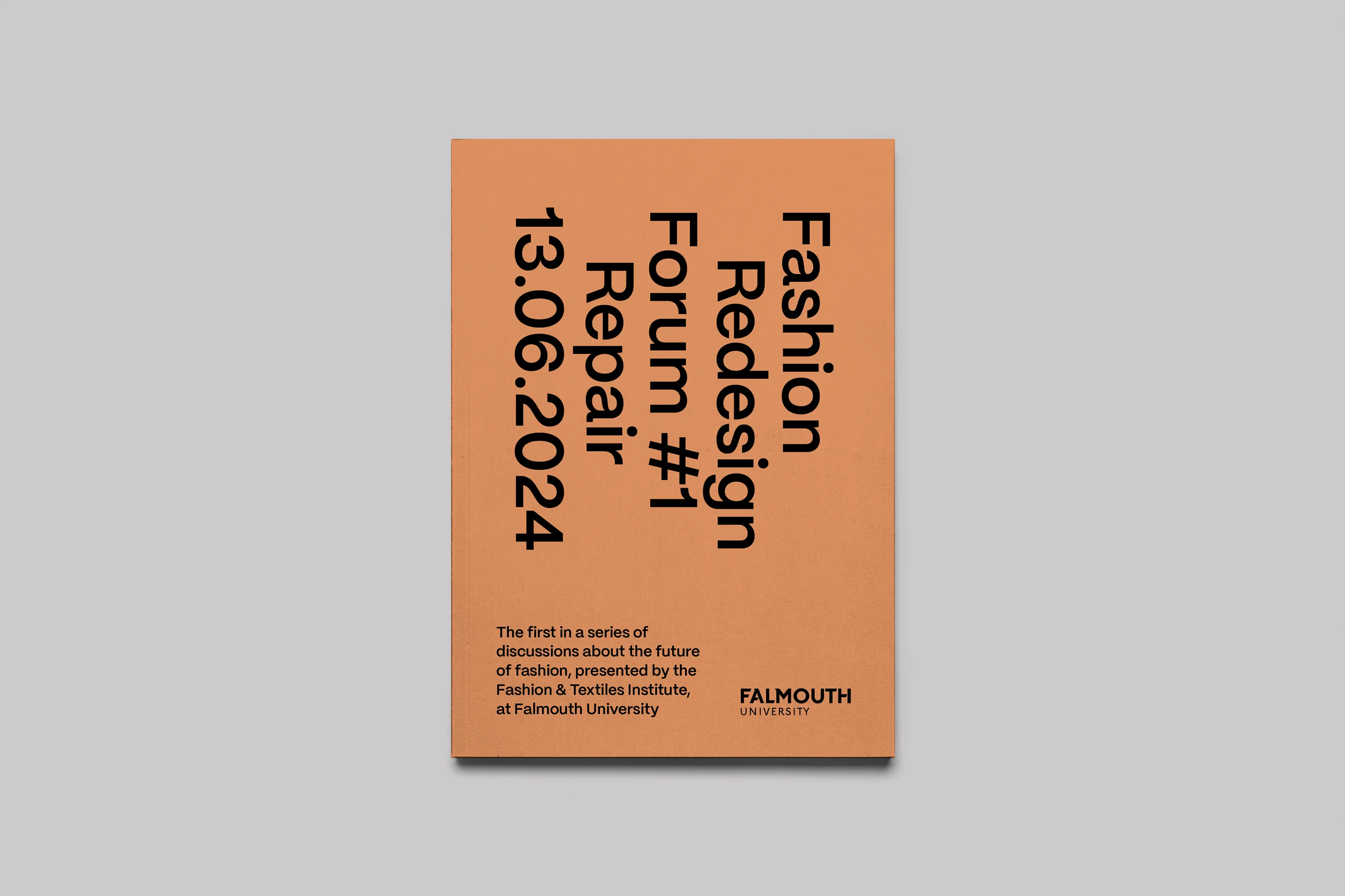 Graphic identity design for Fashion ReDesign, the first in a series of discussions about the future of fashion by Falmouth University
