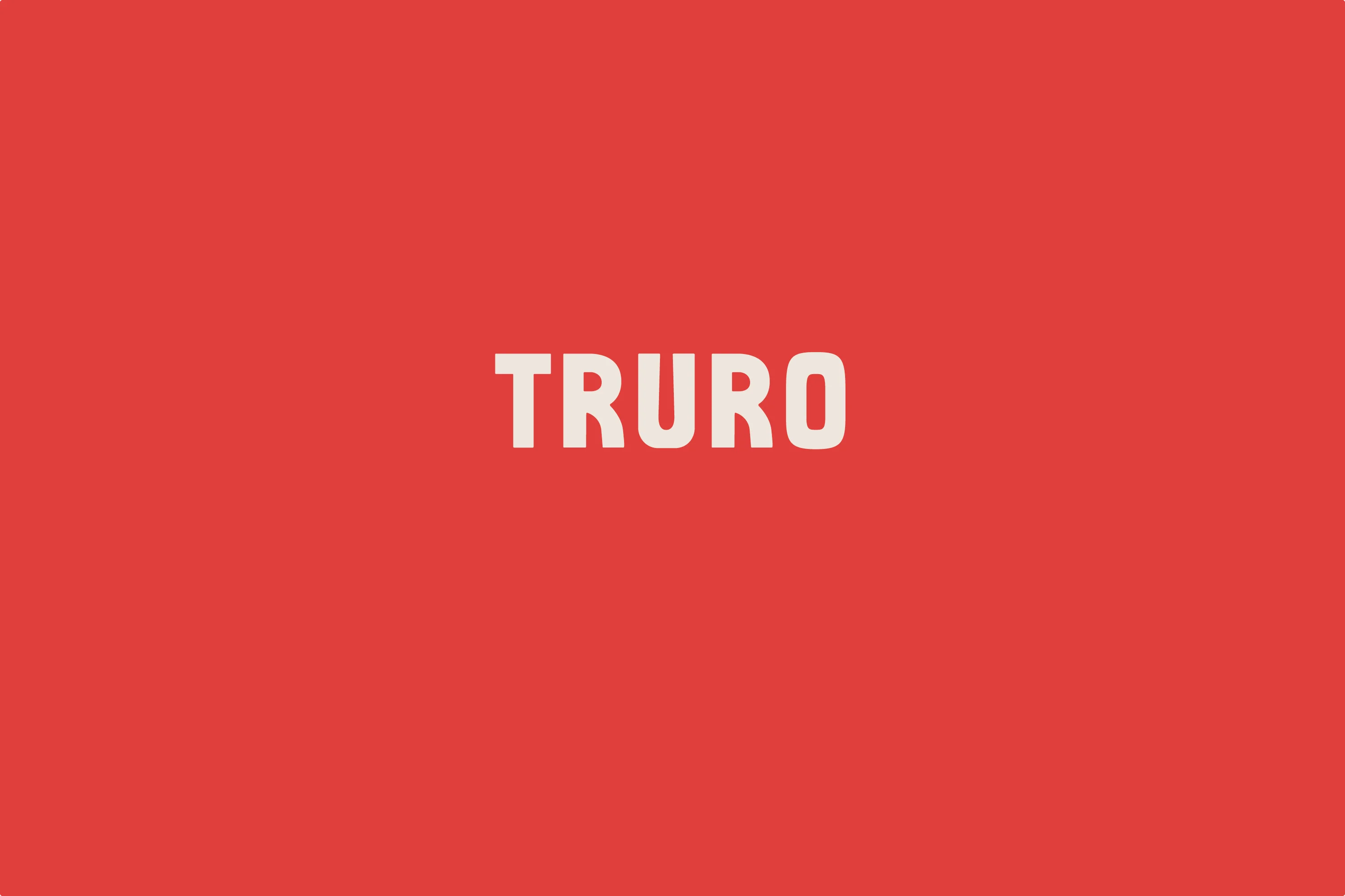 Custom typeface design inspired by the historical fabric of the city of Truro, in Cornwall, UK
