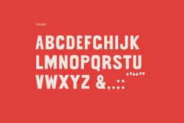 Custom typeface design inspired by the historical fabric of the city of Truro, in Cornwall, UK
