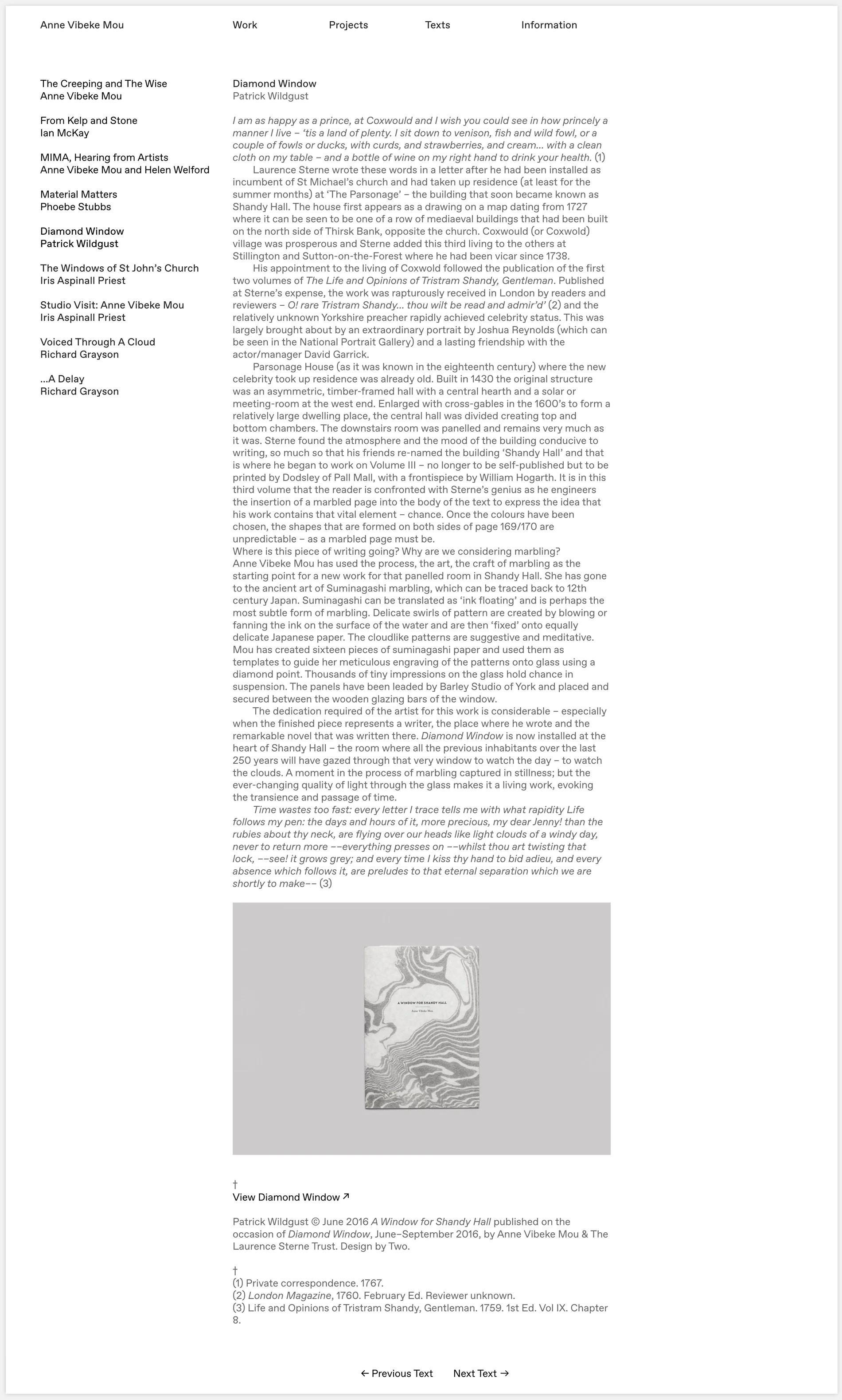 Website Design for contemporary artist Anne Vibeke Mou