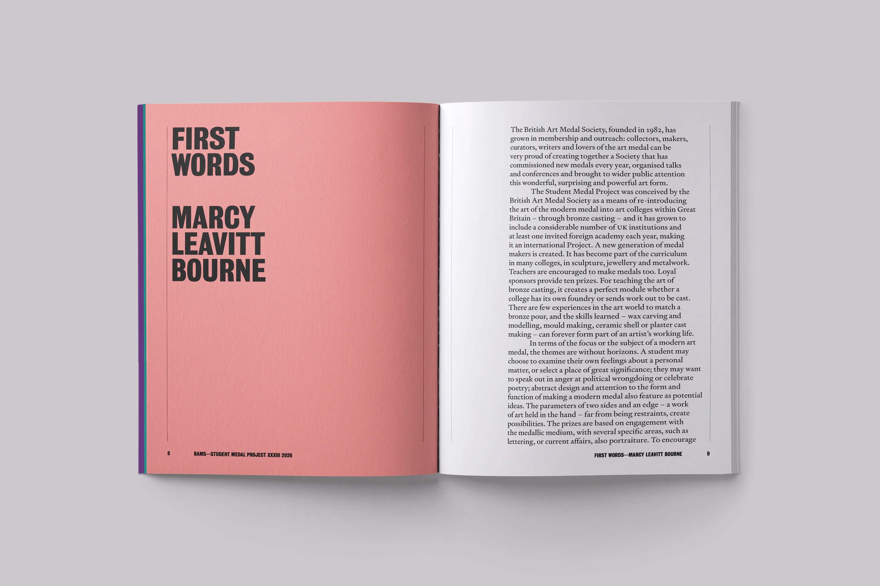Catalogue Design and Art Direction for the Student Medal Project for the British Art Medal Society at the British Museum 