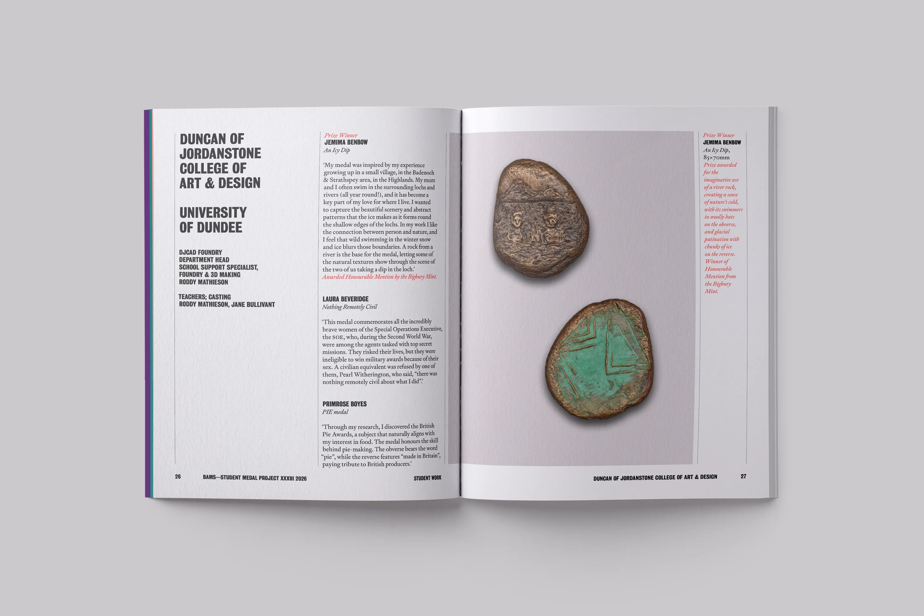Catalogue Design and Art Direction for the Student Medal Project for the British Art Medal Society at the British Museum 